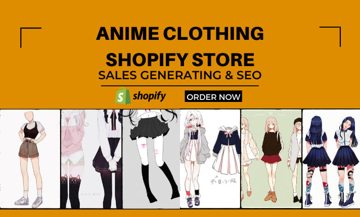 Diseño anime ropa tienda shopify tienda de ropa shopify tienda de moda shopify por Yourpro_shopify