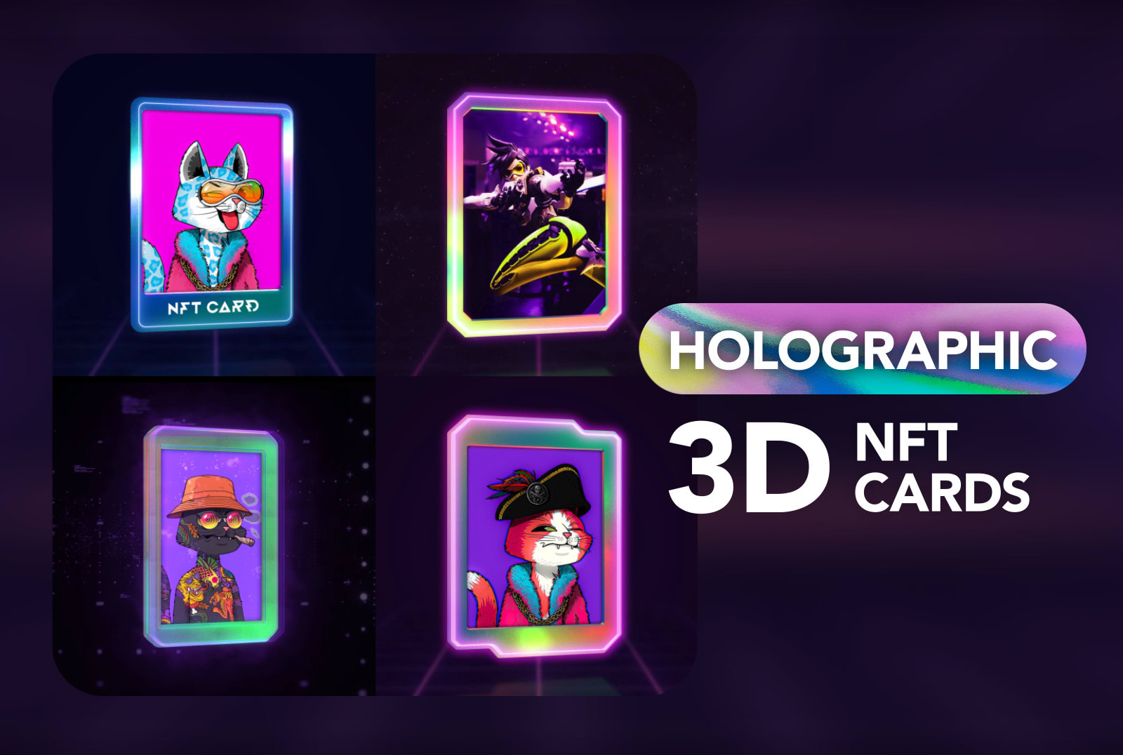 Create unique holographic 3d nft cards, trading card by Alternatefuture |  Fiverr
