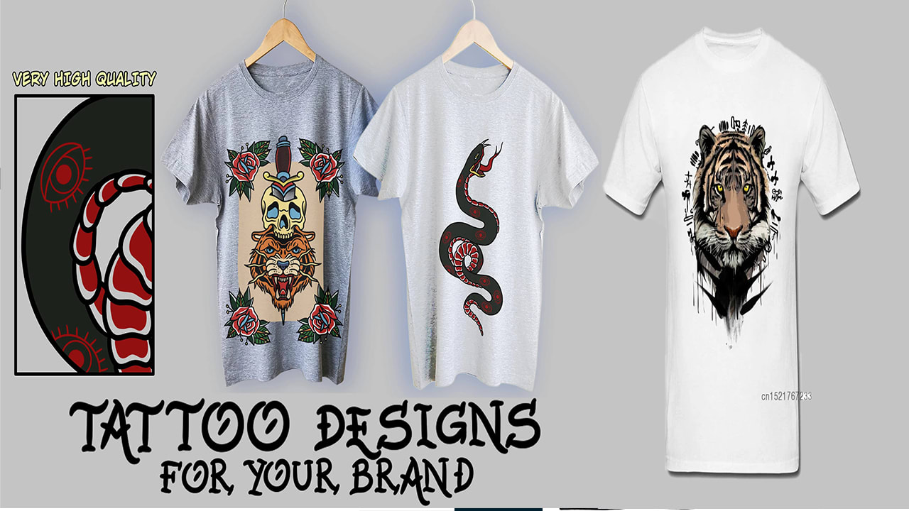 Make t shirt design with traditional tattoo in my style by Turabhaider357 |  Fiverr