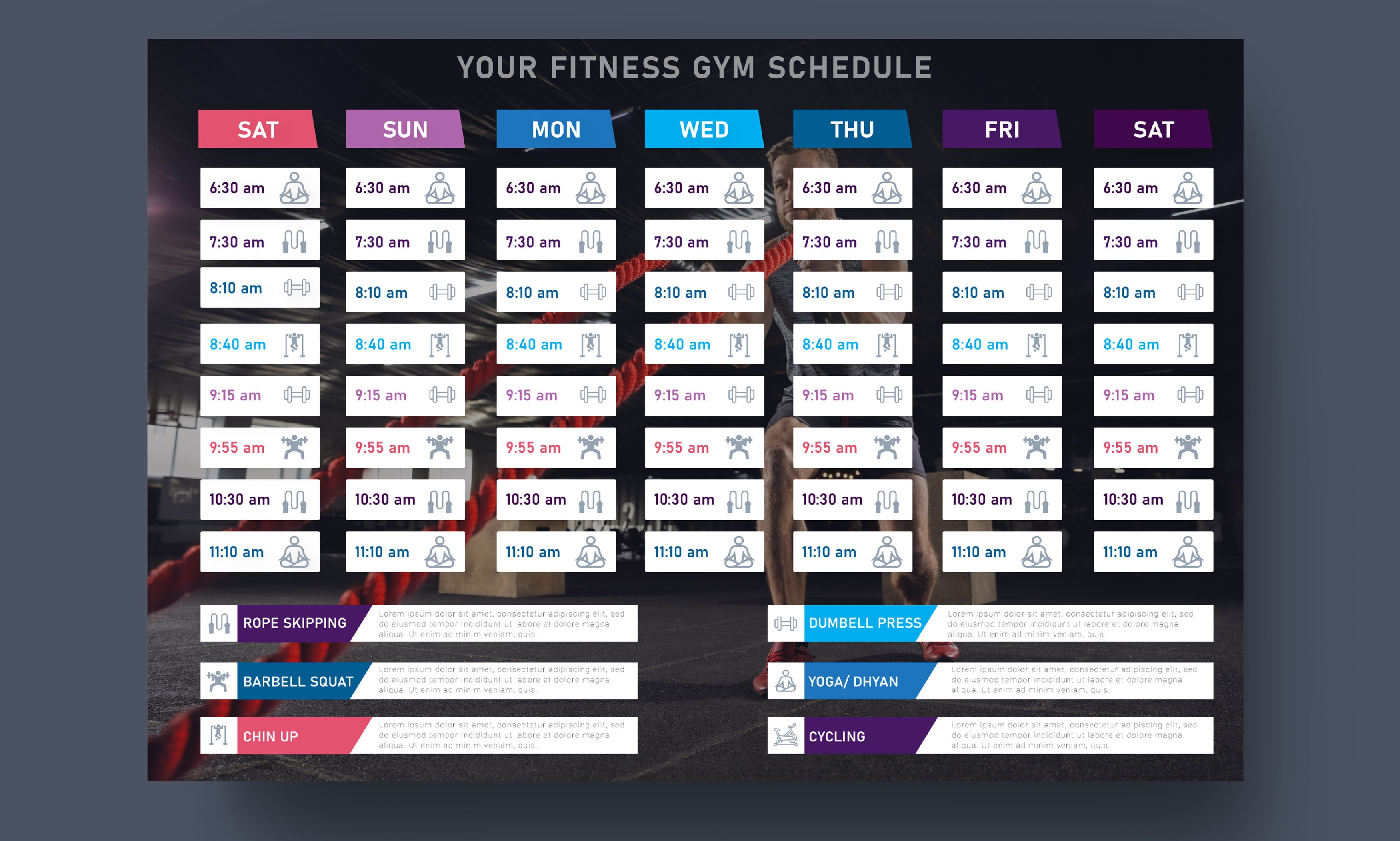 Customized Gym Workout Schedule Design