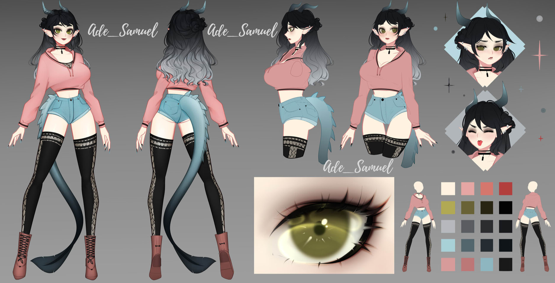 Draw Your Anime Reference Character Sheet Anime Cyberpunk Digital Art By Ade Samuel50 Fiverr
