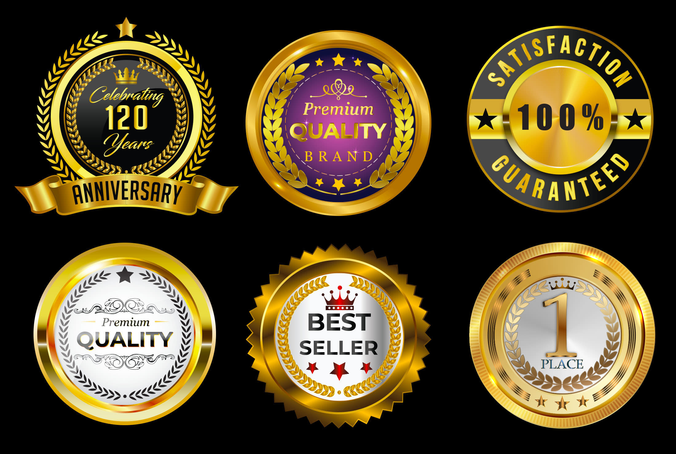 Top number one best seller vector label in red gold and silver color.  suitable for icon, logo, sticker, seal, badge, emblem, stamp, etc. 25263092  Vector Art at Vecteezy