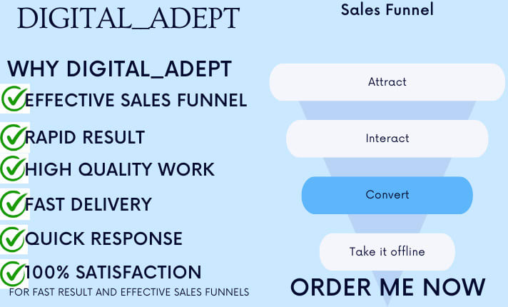 Provide Effective Sales Funnel/ClickFunnels Sales Page Funnel/Sales Letter