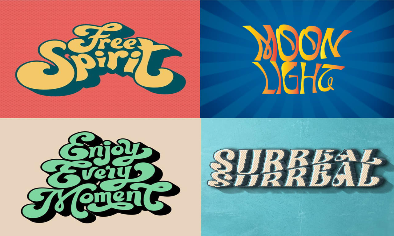 How to draw psychedelic script lettering