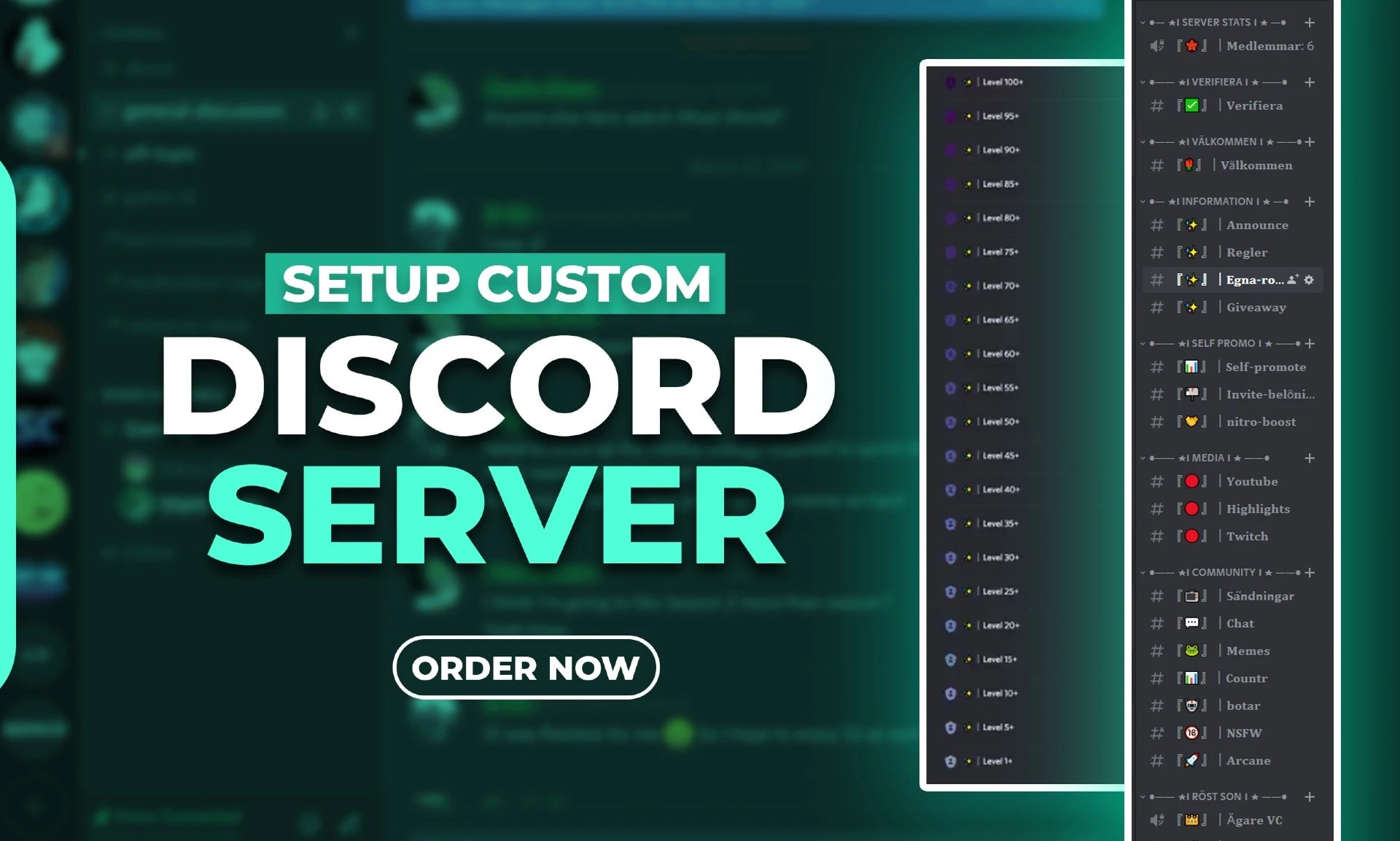 Make your discord setup, within 24 hours custom server by X1seven