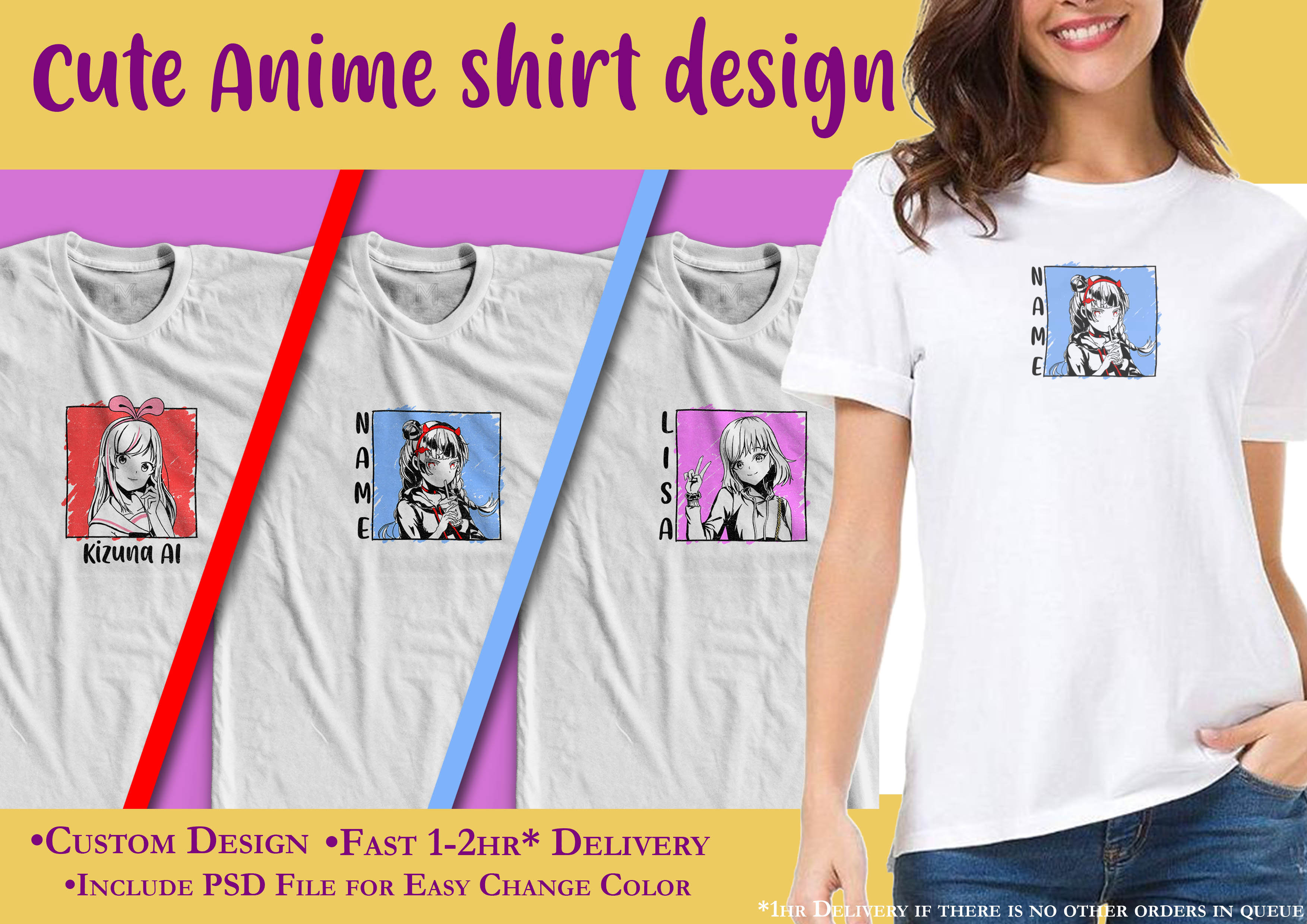 Buy Cute Anime T Shirt Online In India  Etsy India