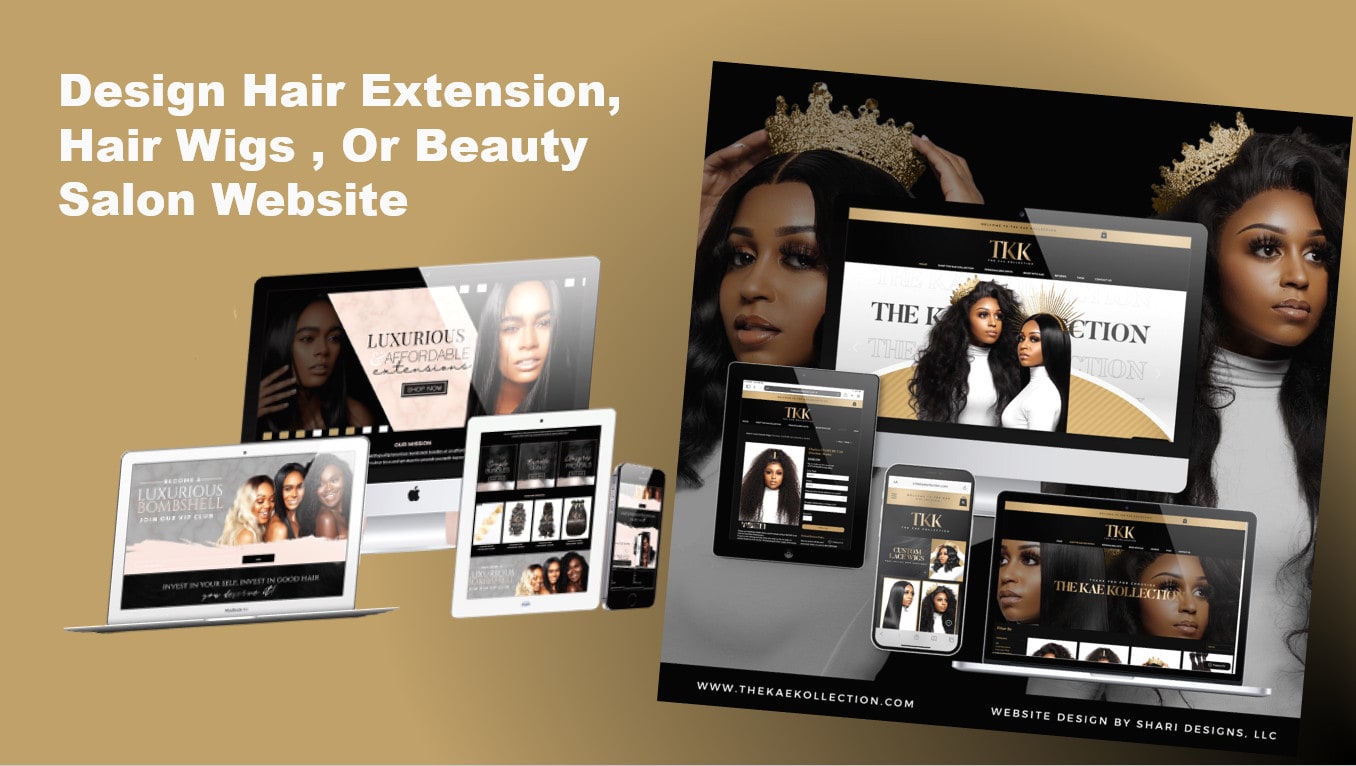 Design hair extension, hair wigs , or beauty salon website by Aqsa339 |  Fiverr