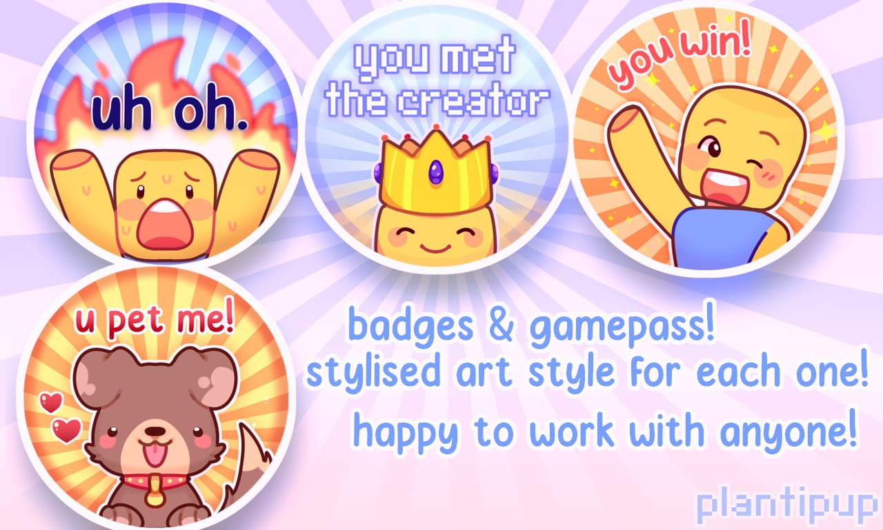 Create badges or gamepasses for your roblox game by Plantipup