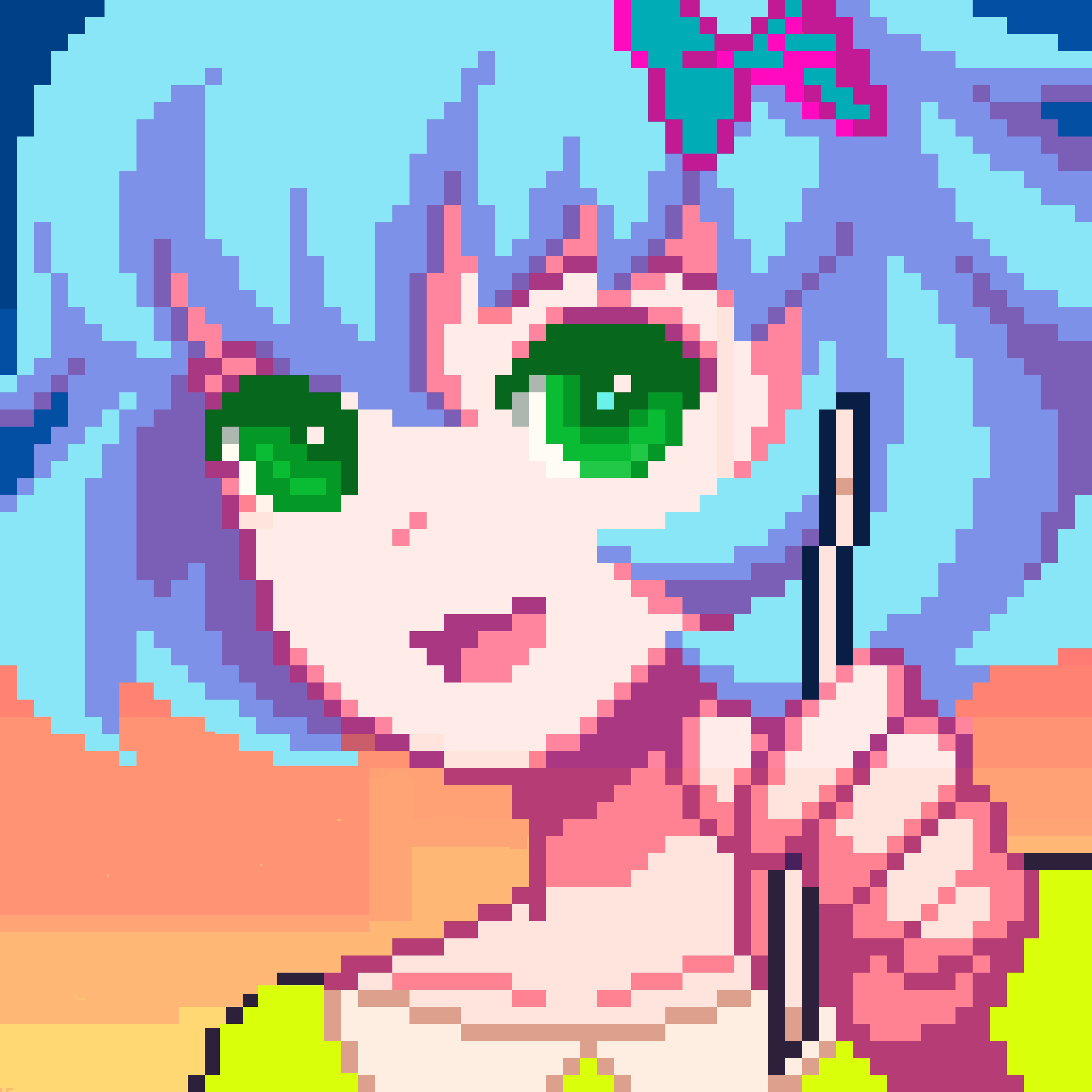 Vector pixel art anime girl posters for the wall • posters happy, smile,  make up | myloview.com