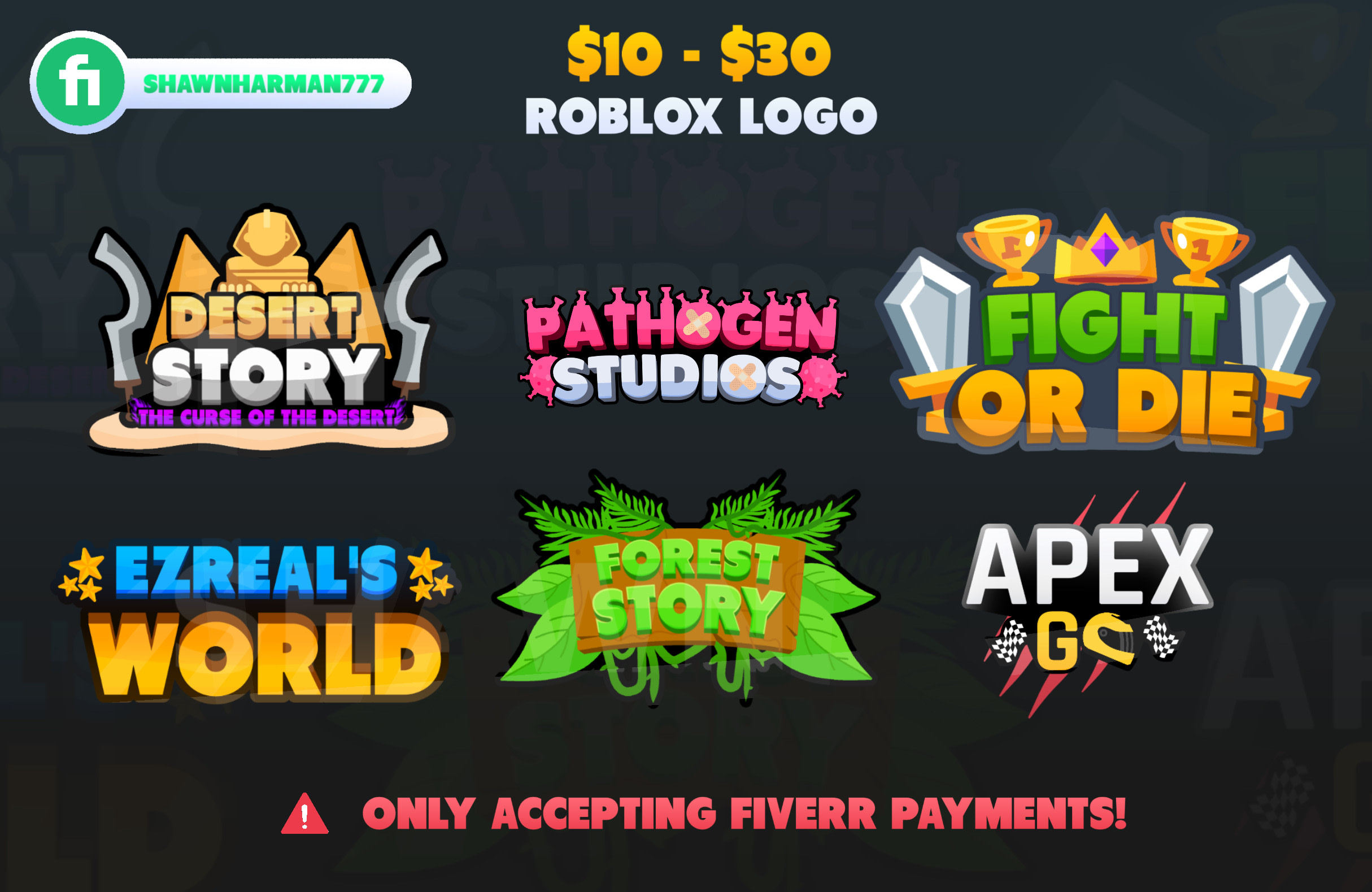 Design a creative roblox games or group logo by Shawnharman777 | Fiverr