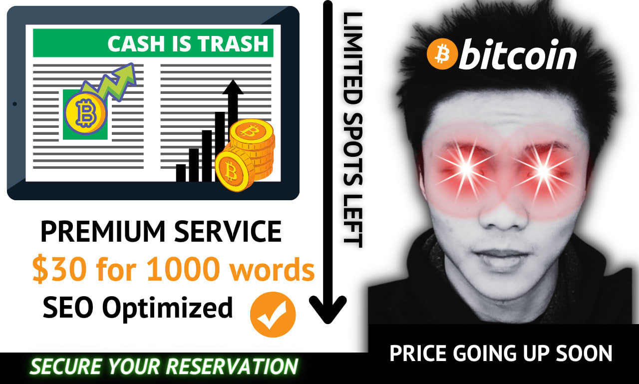 Escreva artigos e blogs sobre bitcoin para você