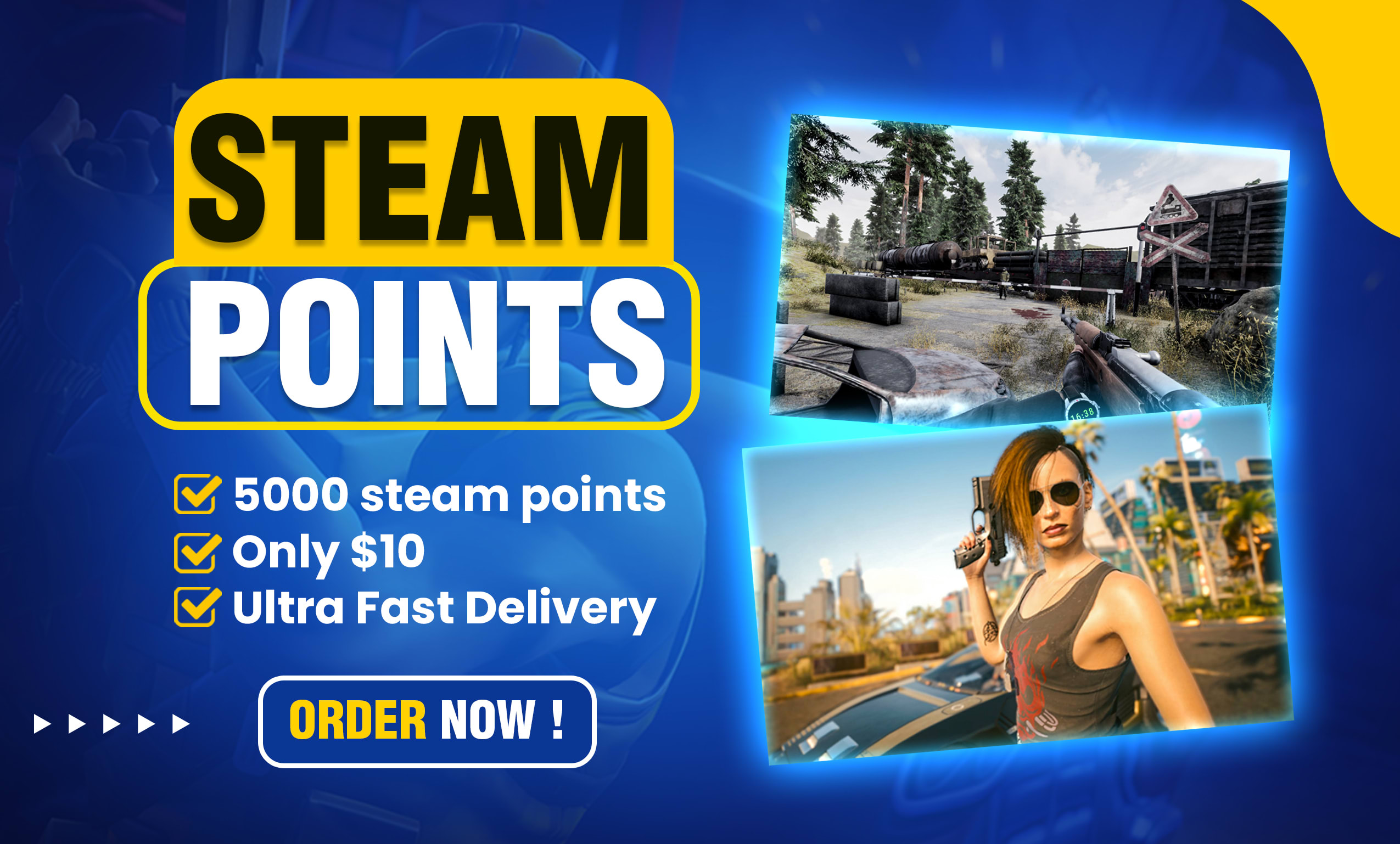 Give you 5000 steam points for 10 dollars by Steamstore