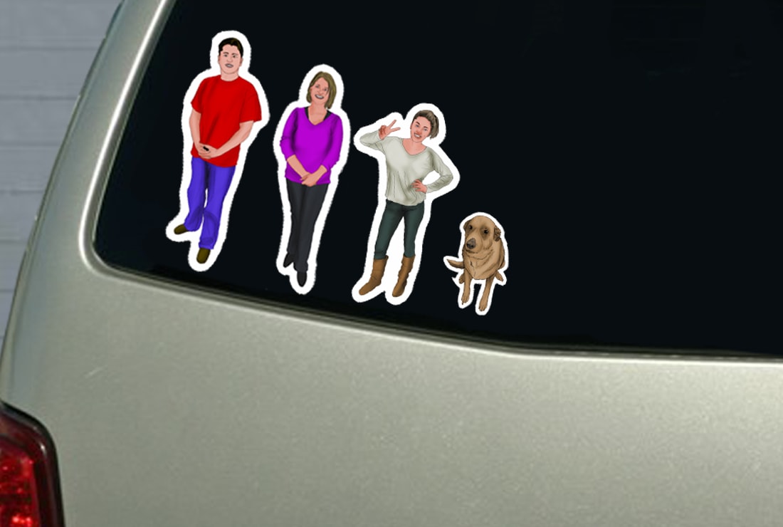 22+ Family Cartoon Car Stickers
