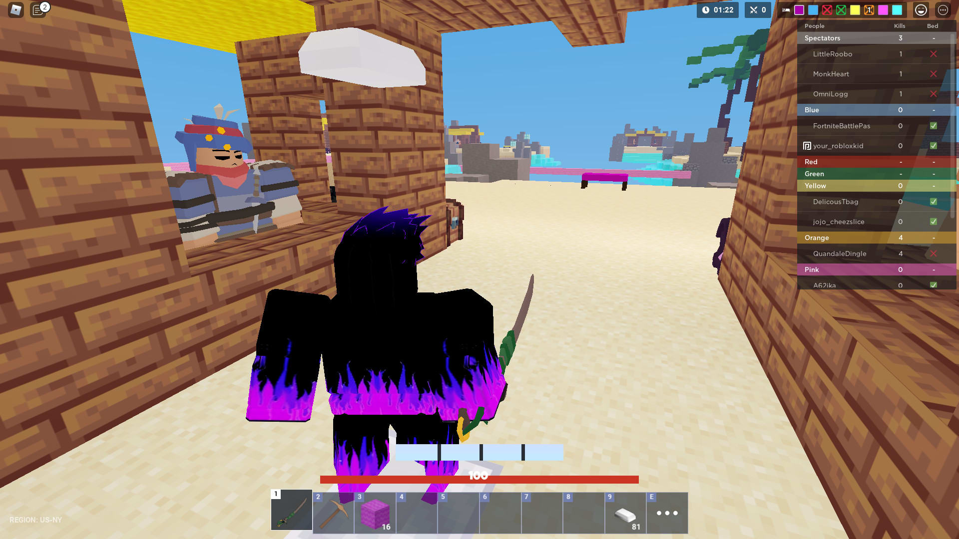 Playing Bedwars in Roblox! 