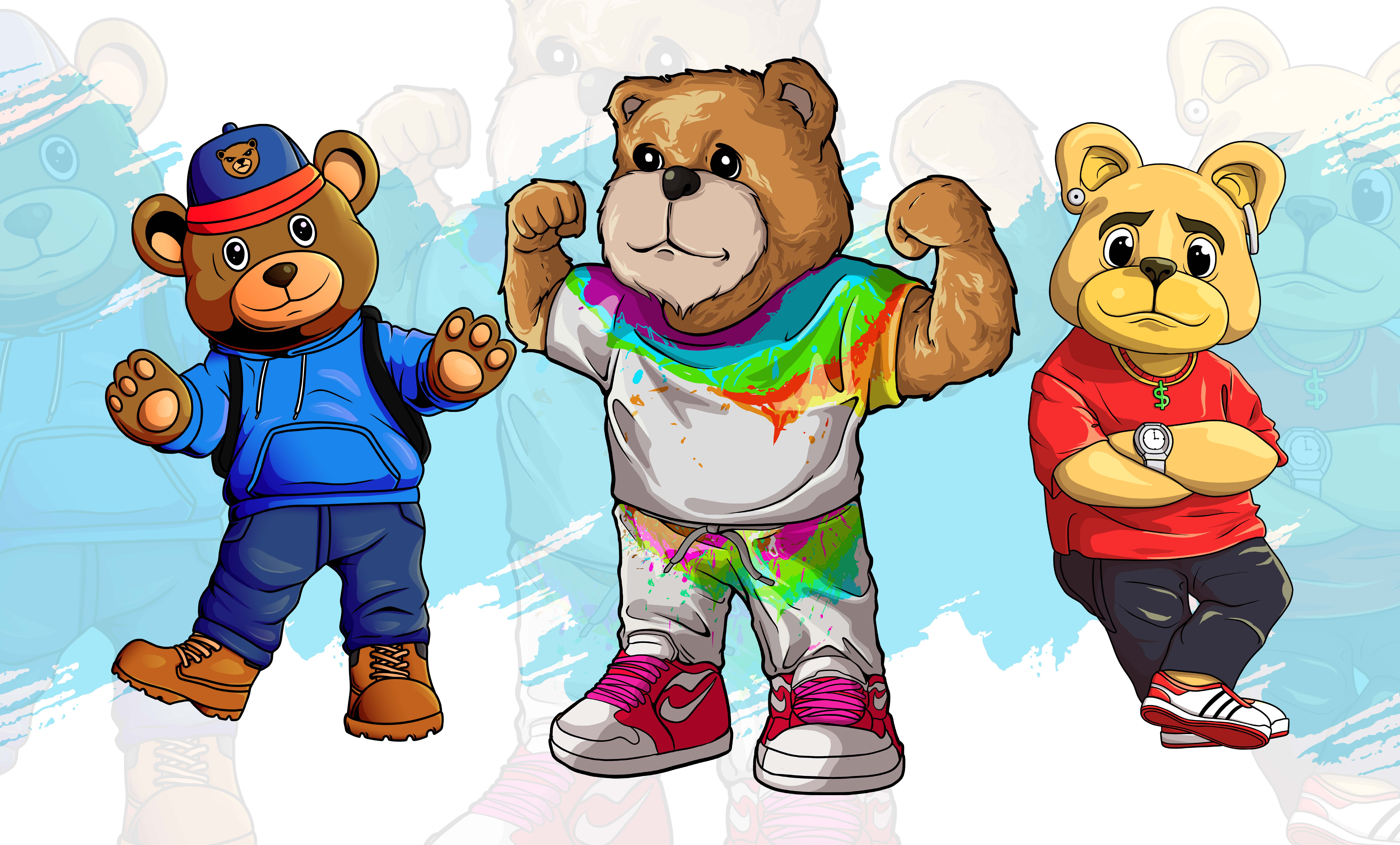 Design teddy bear mascot cartoon character for t shirt by Agungpriambodo |  Fiverr