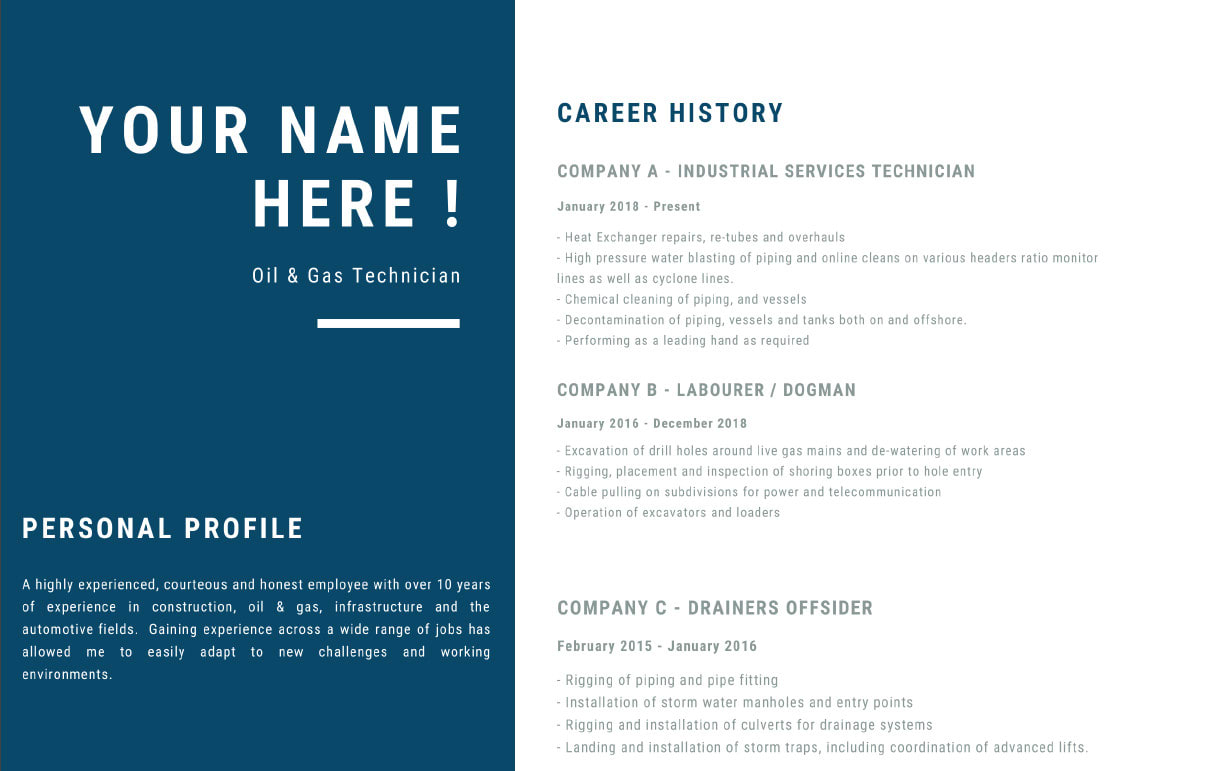 Cv For Cooling Technician Air Conditioning Services Horizon Services