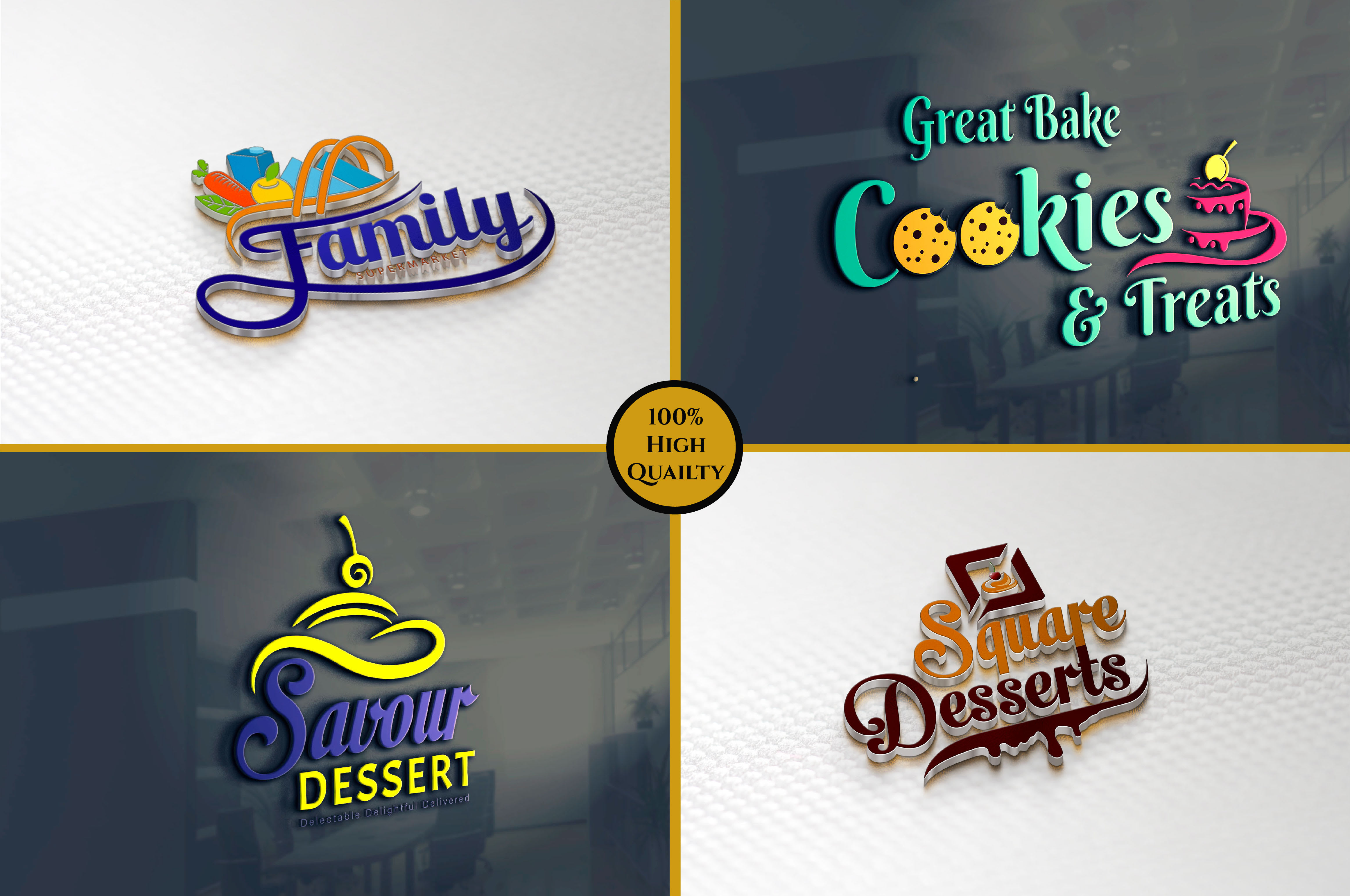 Premium Vector | Cake and cookies logo image