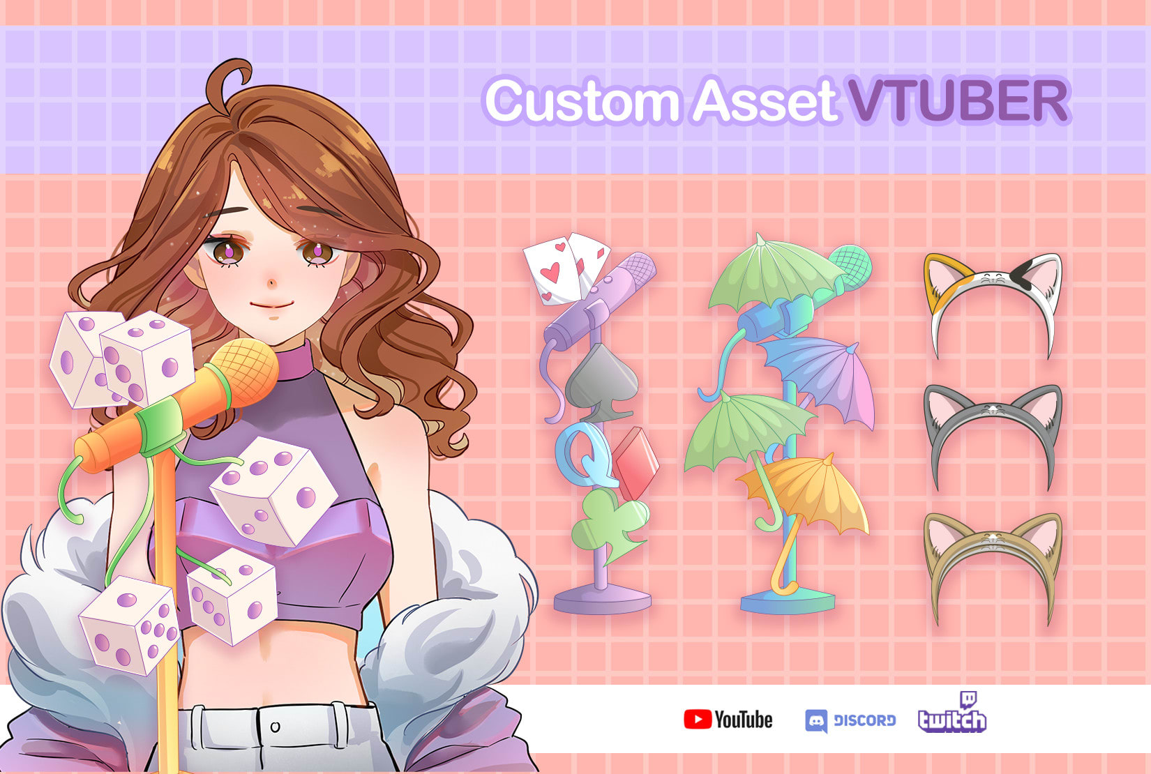 custom cute 2d vtuber assets gaming chair or outfits for live2d streamer by Girlssquad | Fiverr