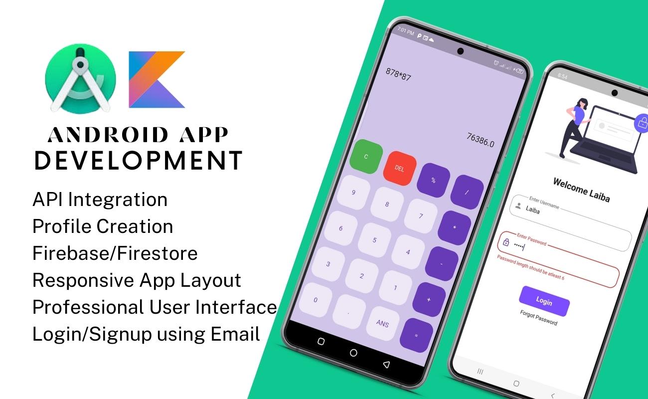 Develop slick and functional android apps using kotlin in android studio by  Laiba7538 | Fiverr