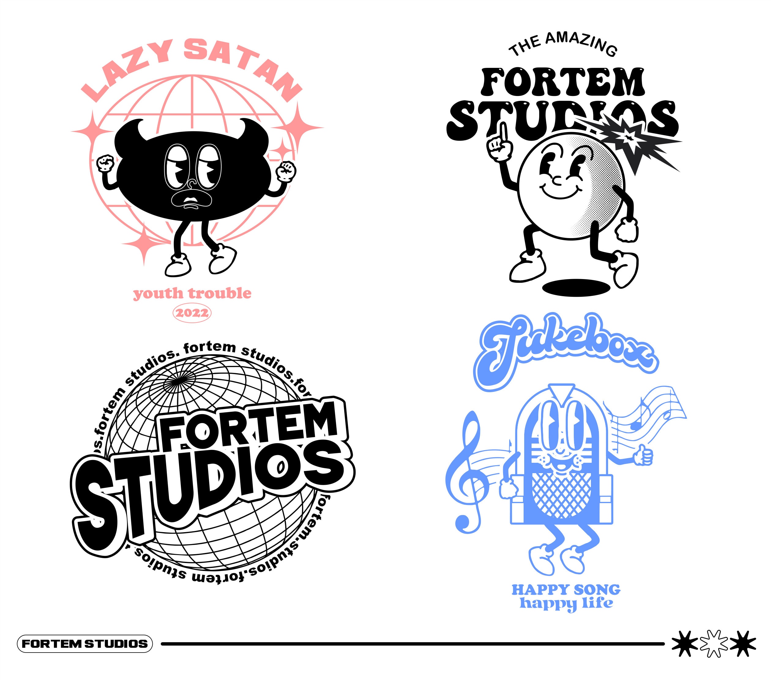 Create retro vintage cartoon character design for your brand by  Fortem_studio | Fiverr