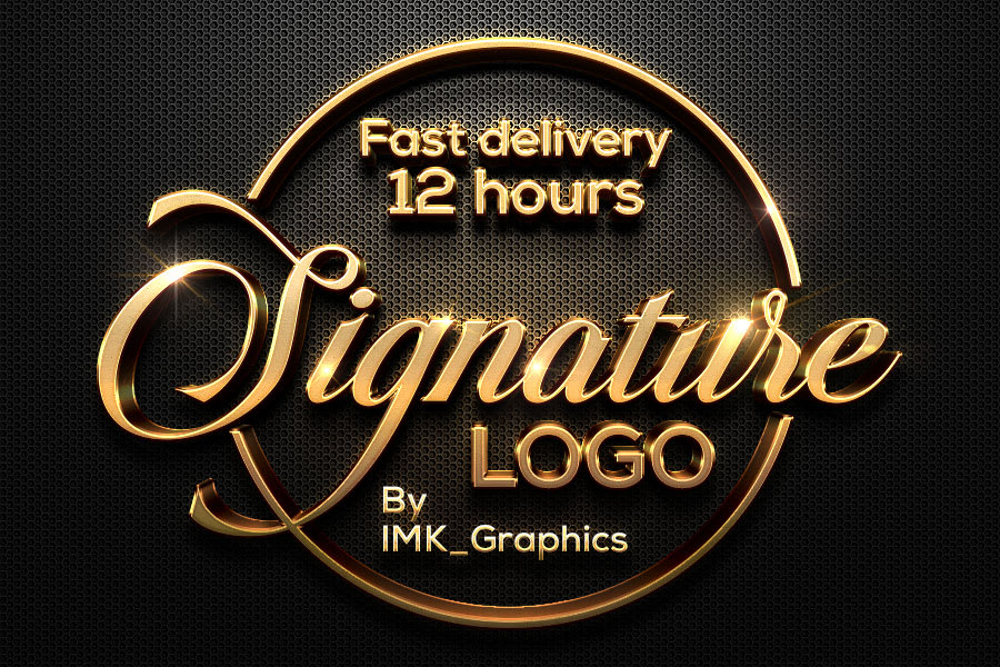 concevoir un logo de signature en or 3D en seulement 12 heures