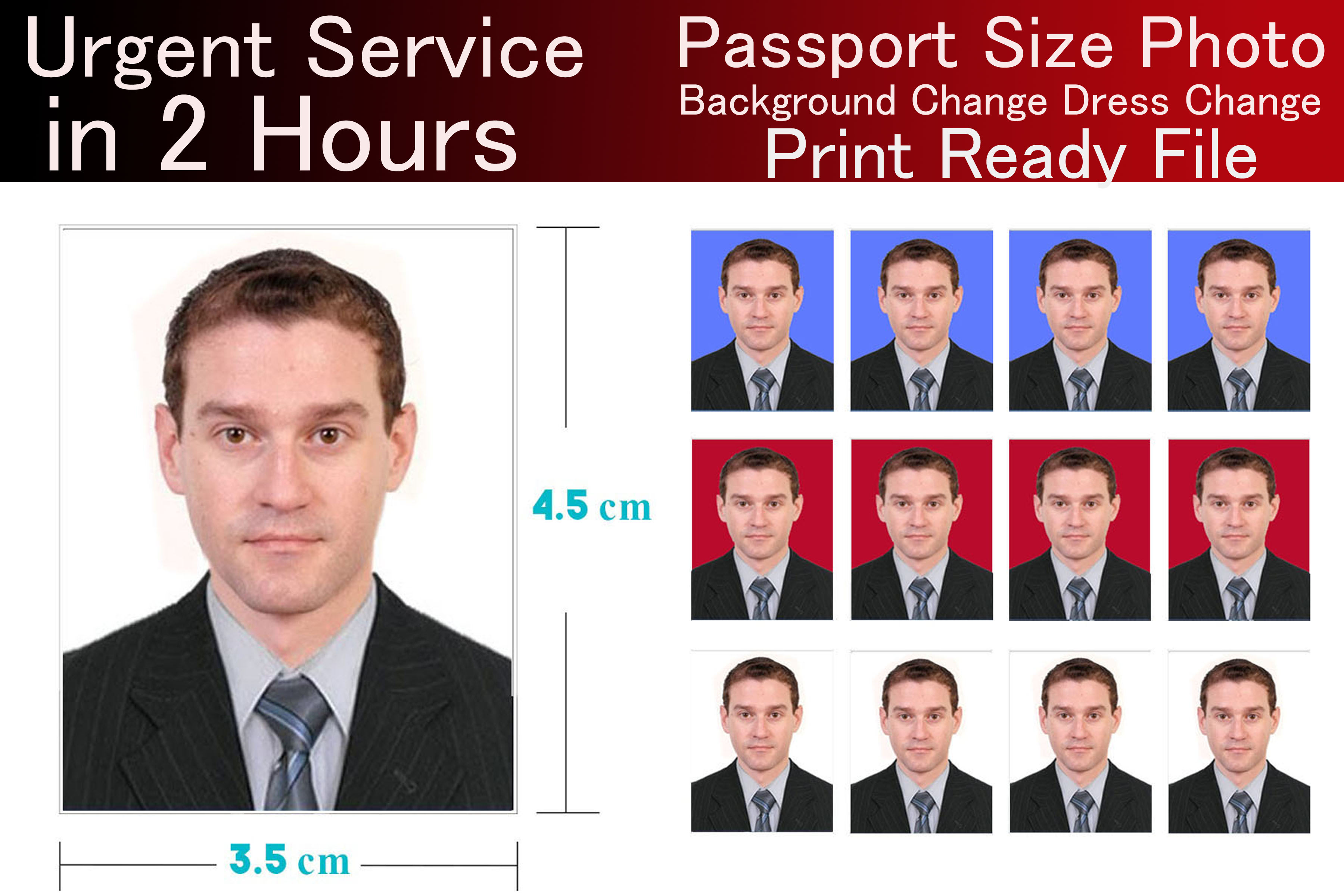 Make passport size photos just in 2 hours by Faizankousar | Fiverr