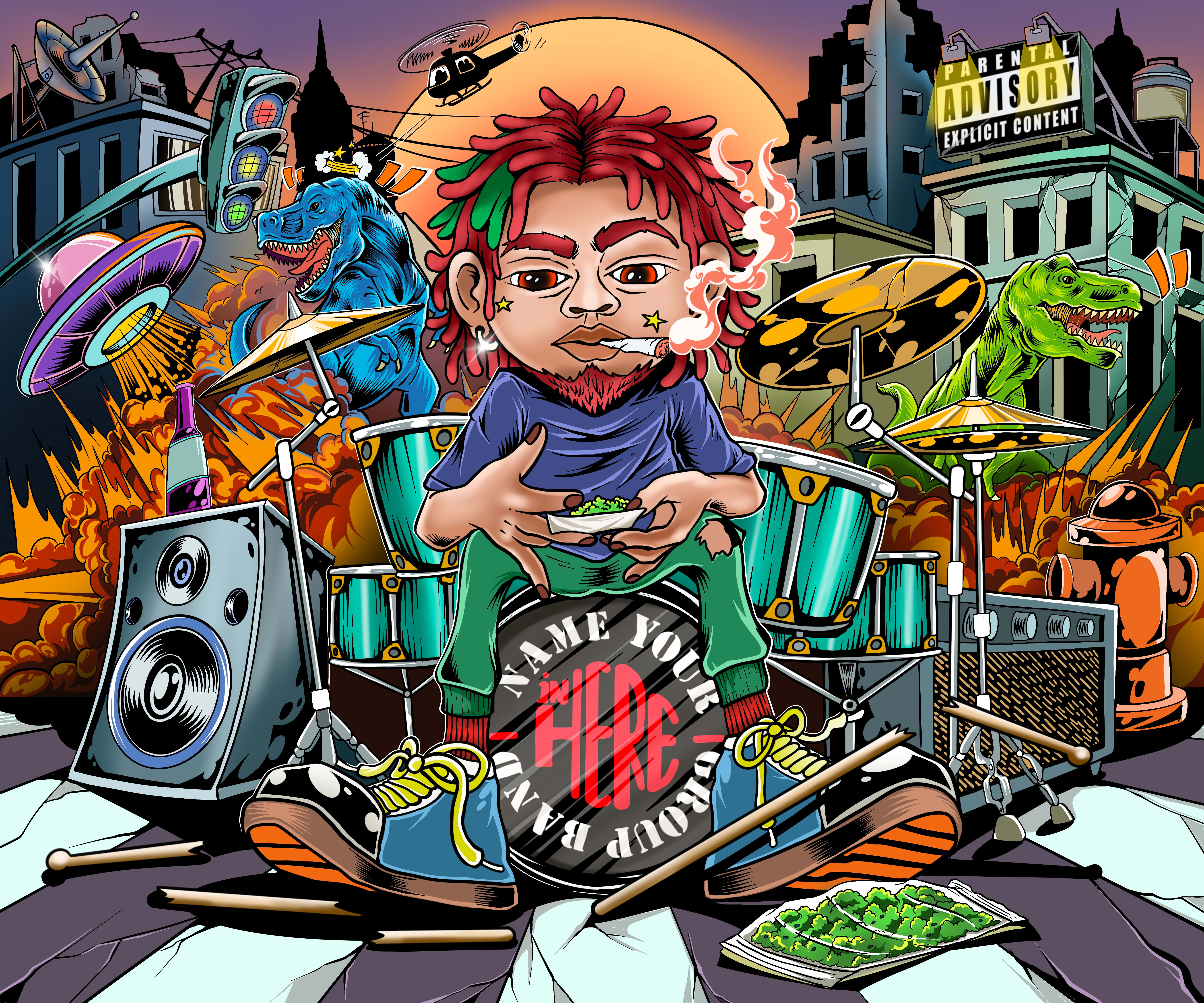 Create unique illustration album cover for all genre music by