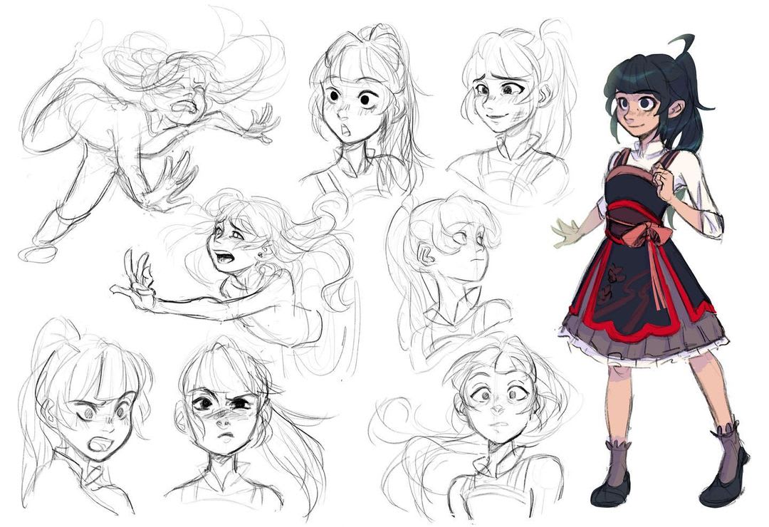 Make character sheet, character reference sheet, character design sheet for  game by Hallybee | Fiverr