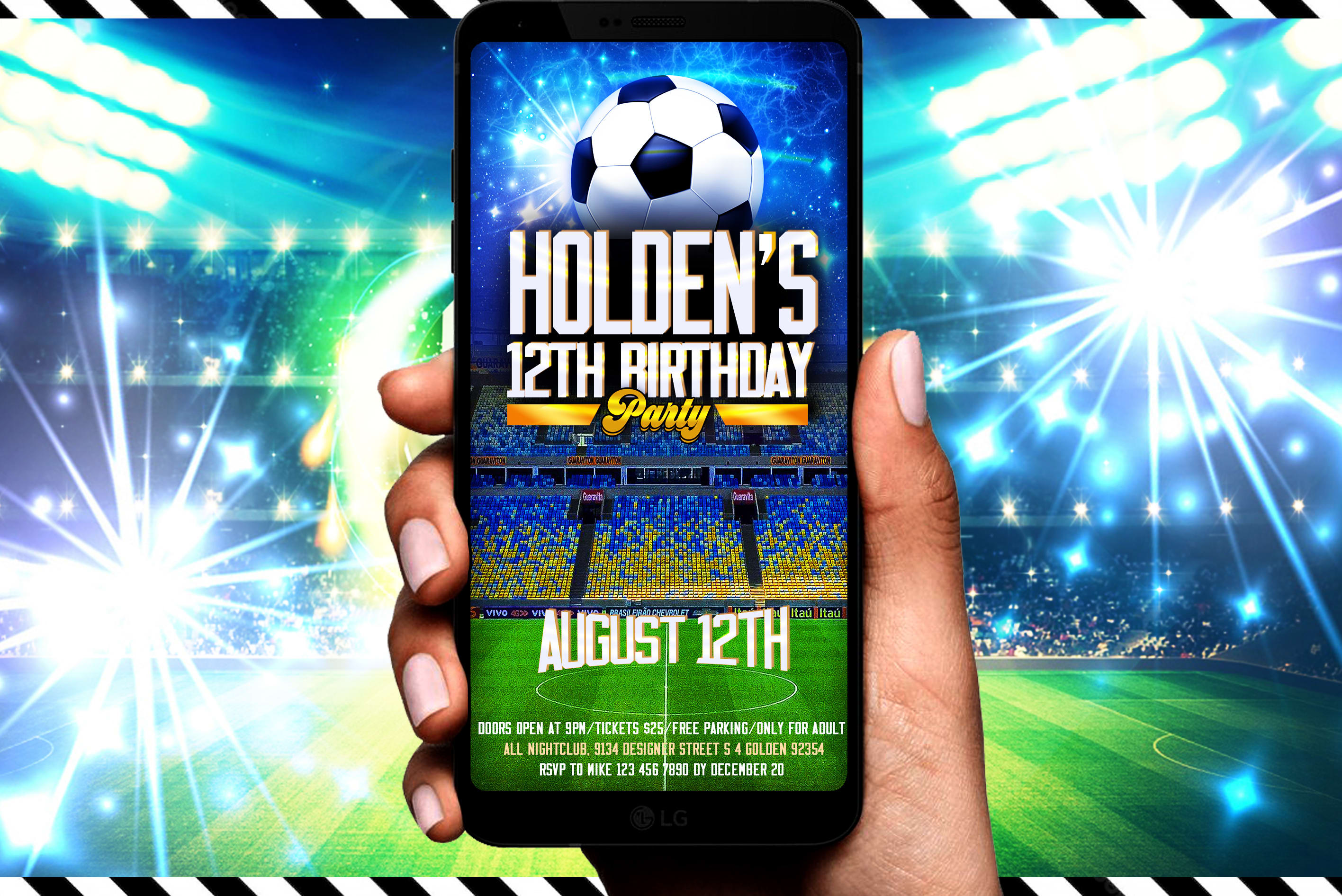 Fantasy Football Invitation Digital Text SMS Invitation Active 