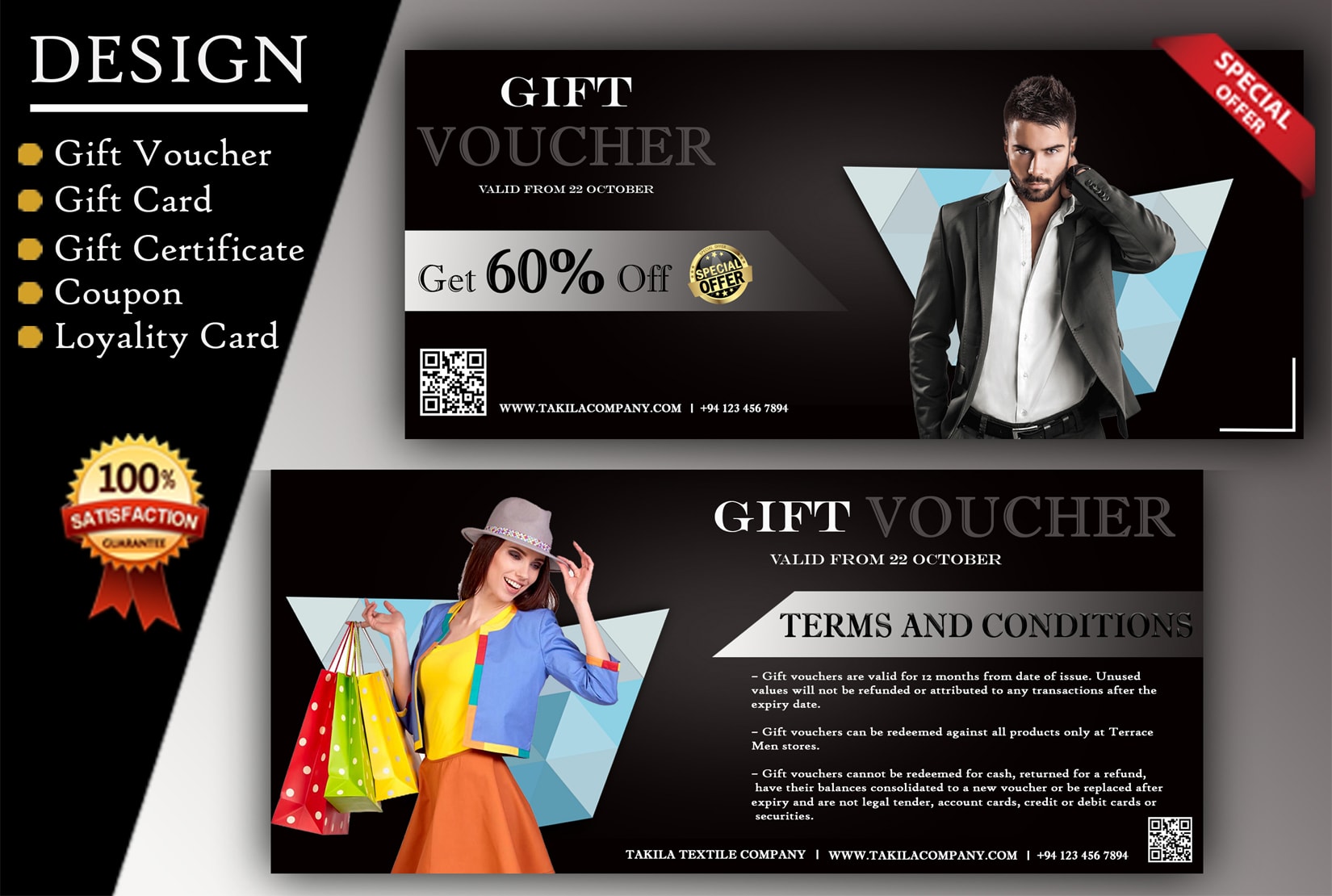 Design gift voucher, coupon, certificate and amazing gift card by