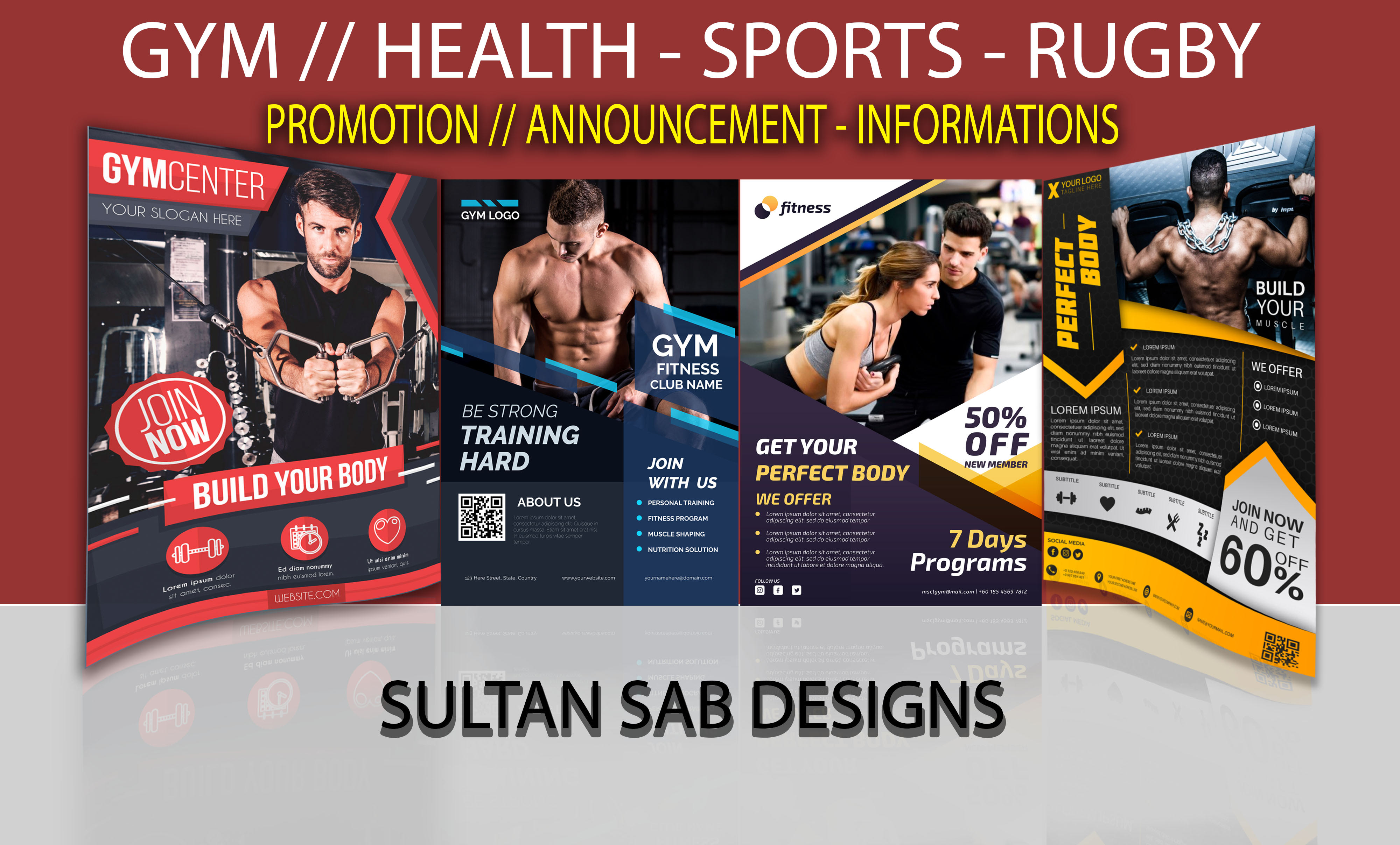 Customize Fitness Club Flyer Template