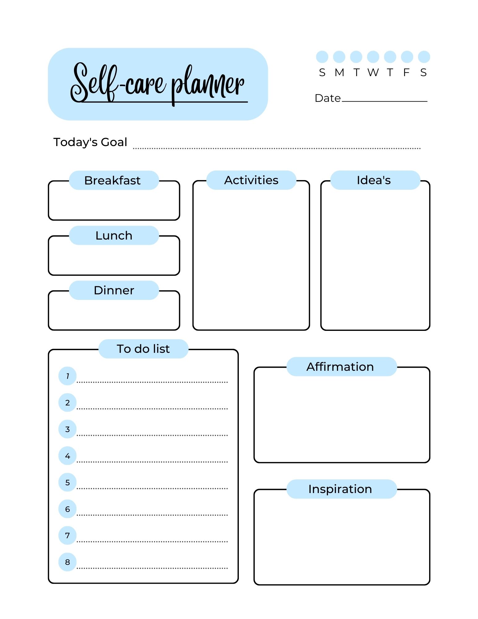 Create self care planner, digital planners, self care journal by Craftycoy  | Fiverr
