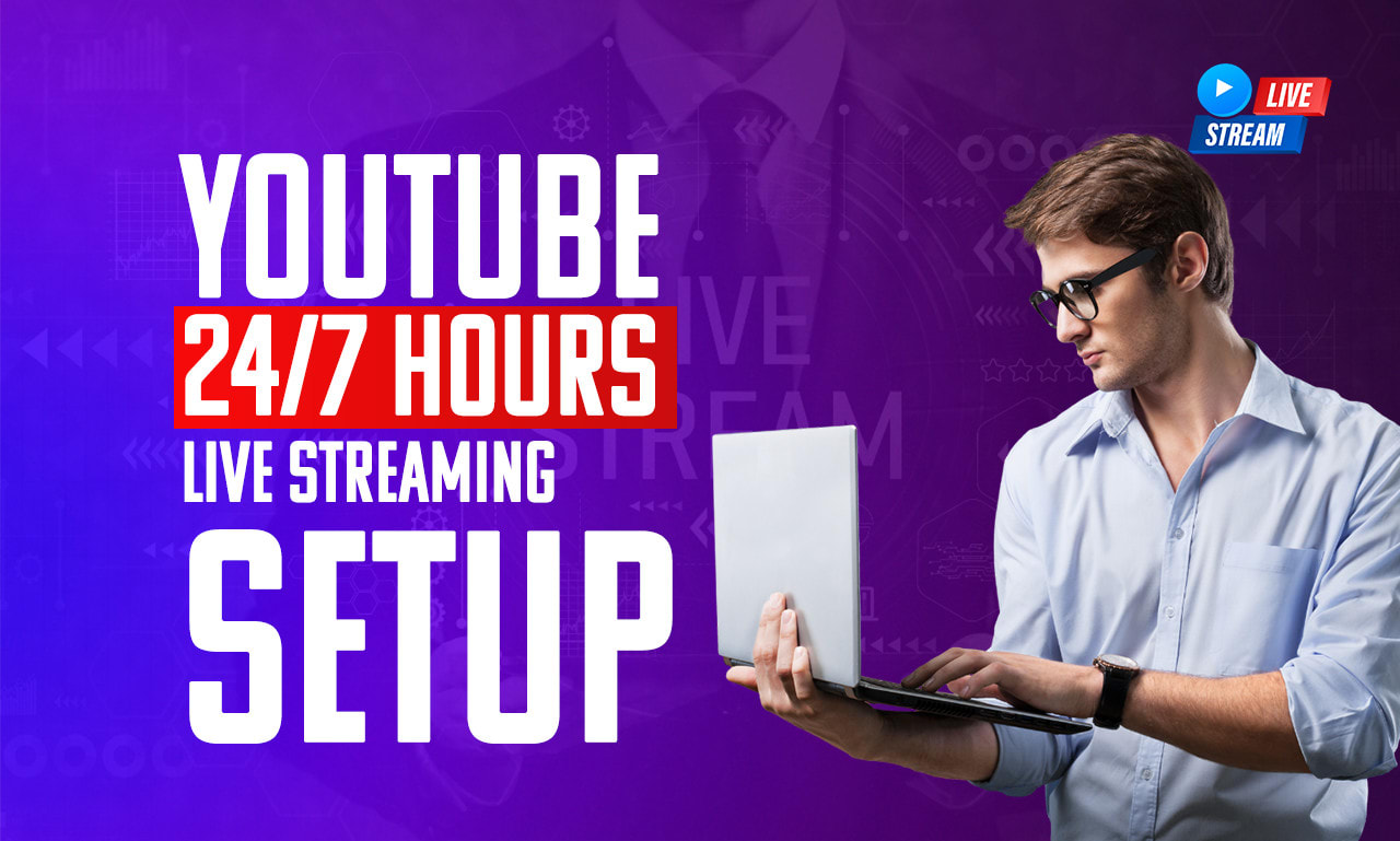 Youtube 24 7 hours live streaming setup pre recorded video by Martin_stransky Fiverr