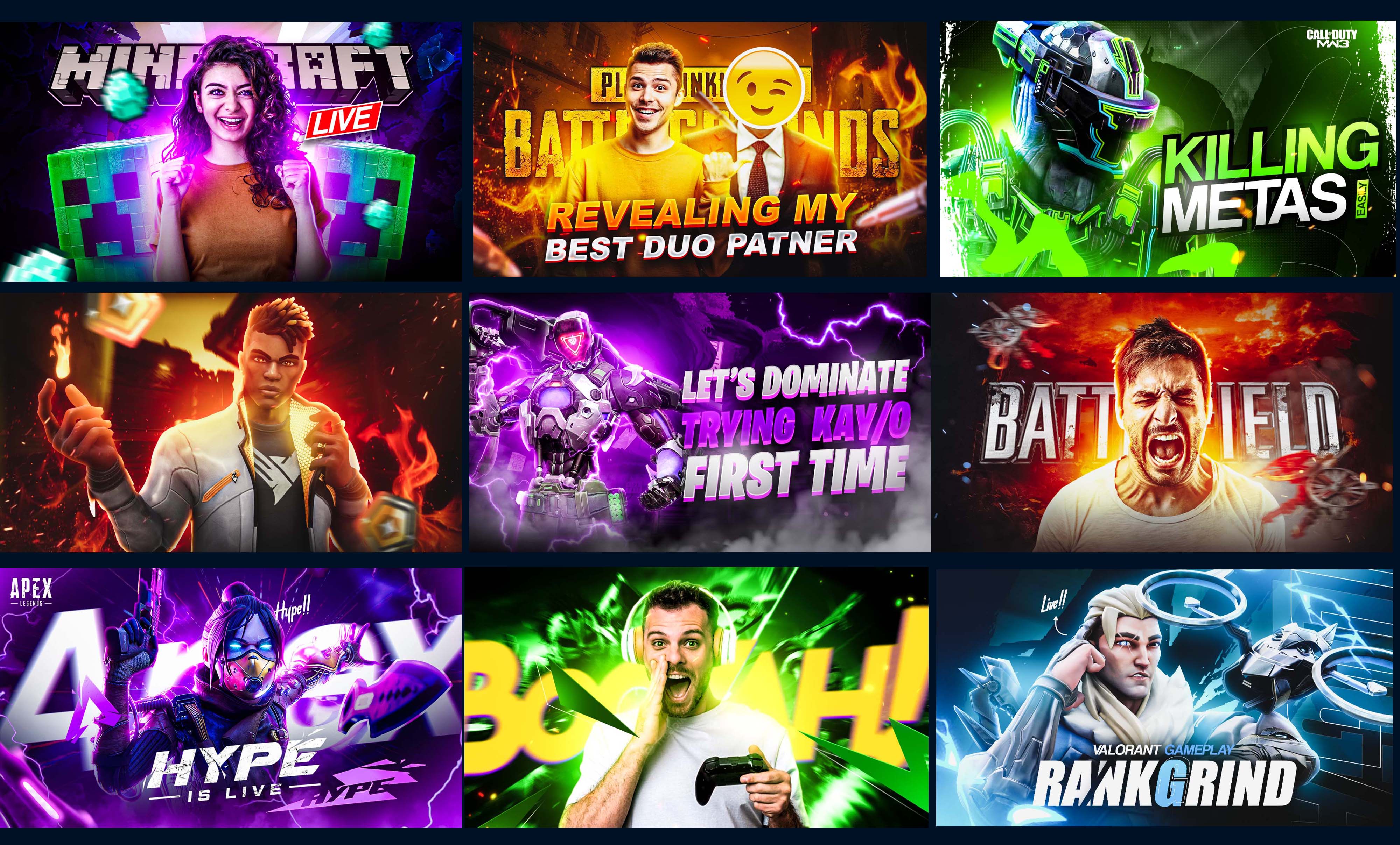 Design eye catching gaming thumbnail by Tanishk01 Fiverr