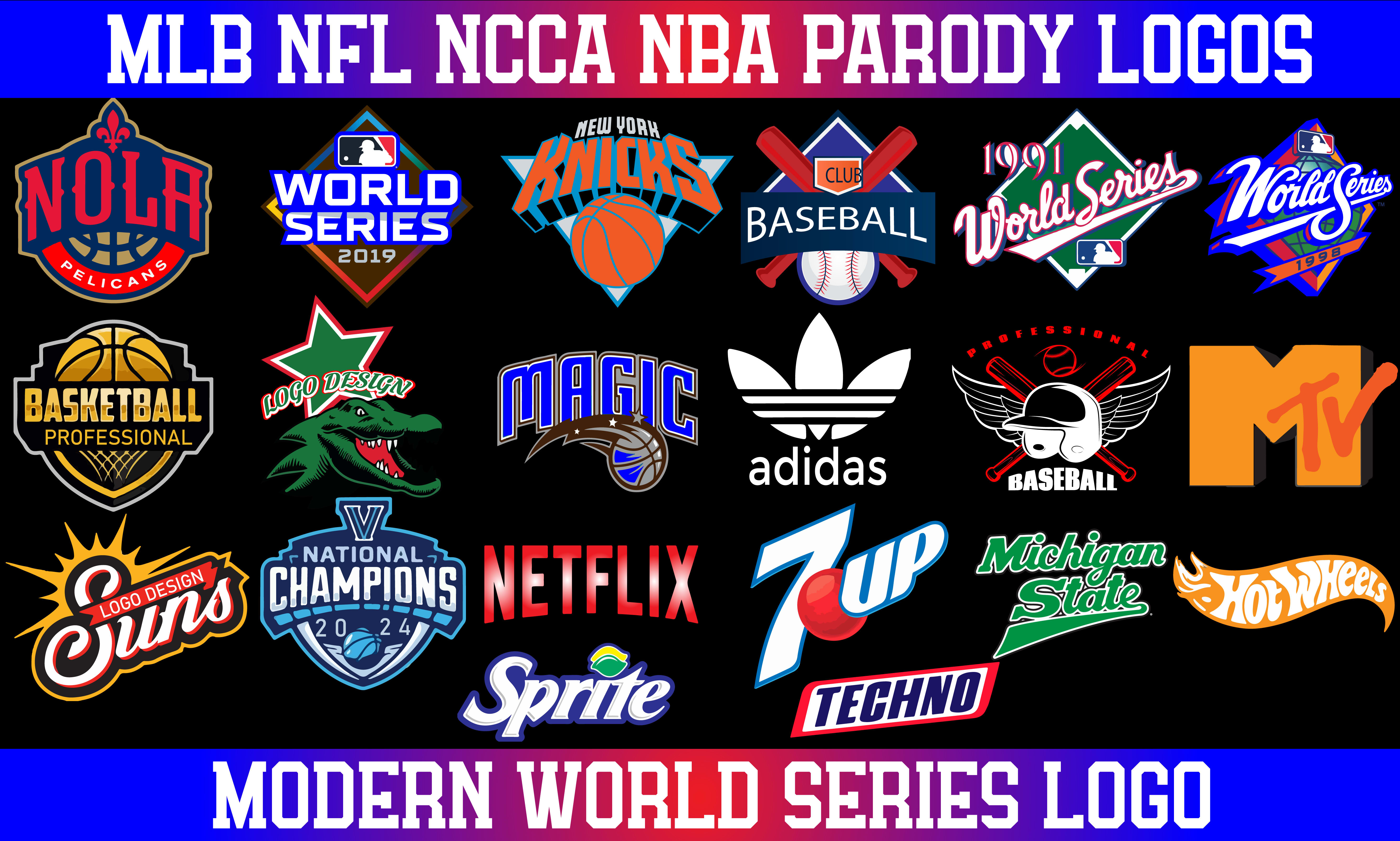 Make custom nba, mlb, nfl, nhl, ncaa, ufc parody, world series
