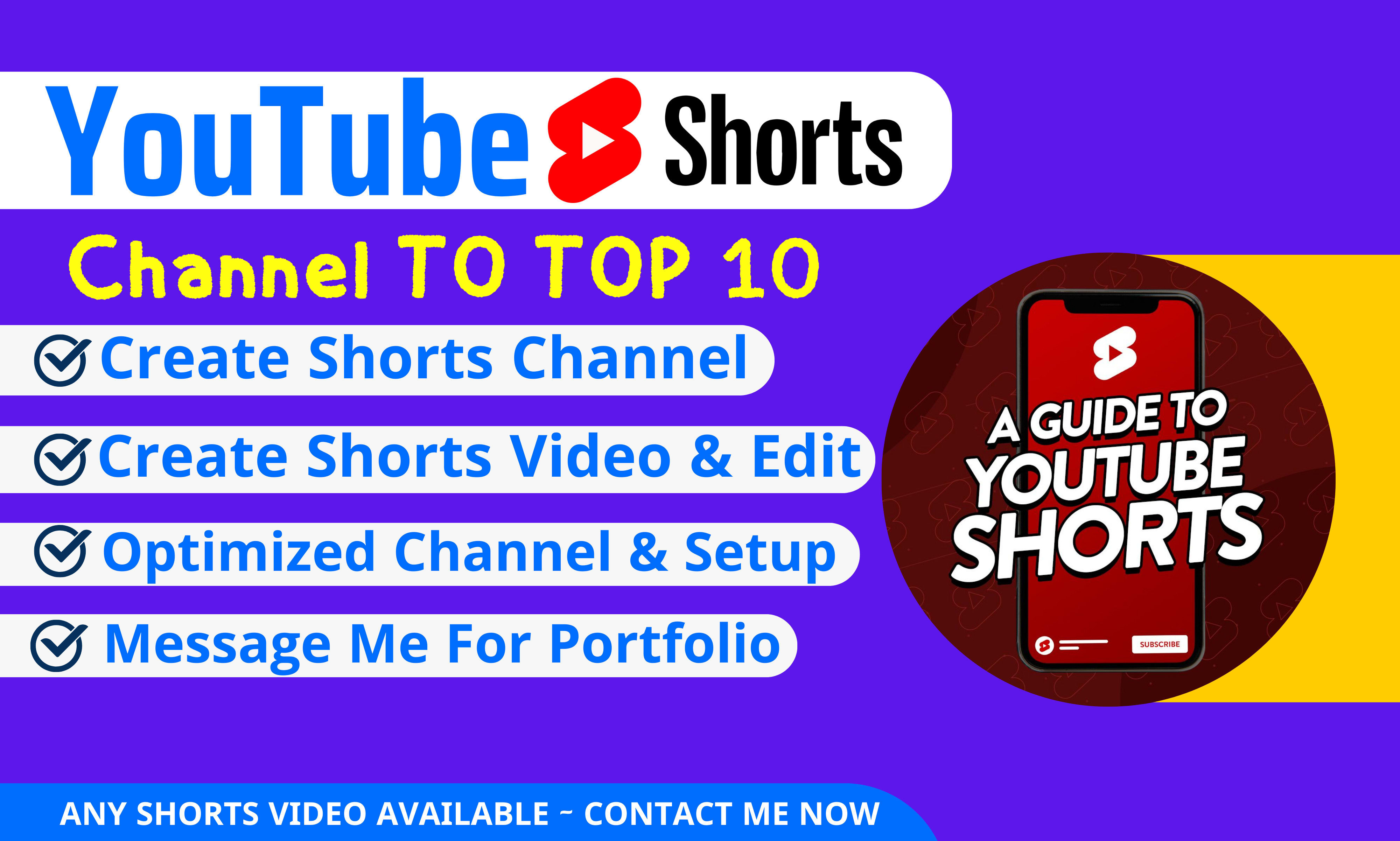 Create, setup, optimize shorts channel with 40 videos by