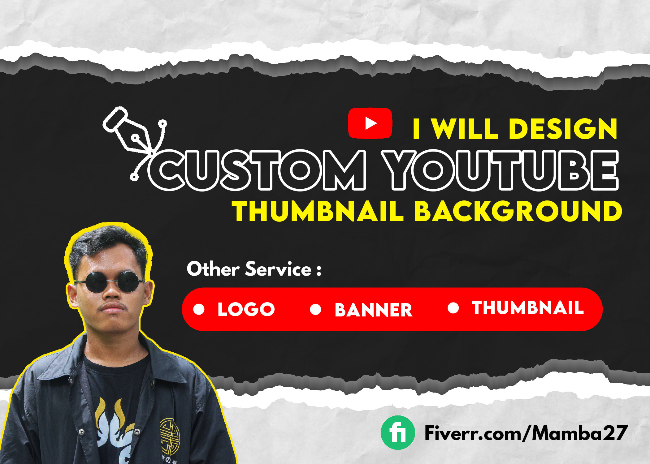 Design custom youtube thumbnail background by Mamba27 | Fiverr