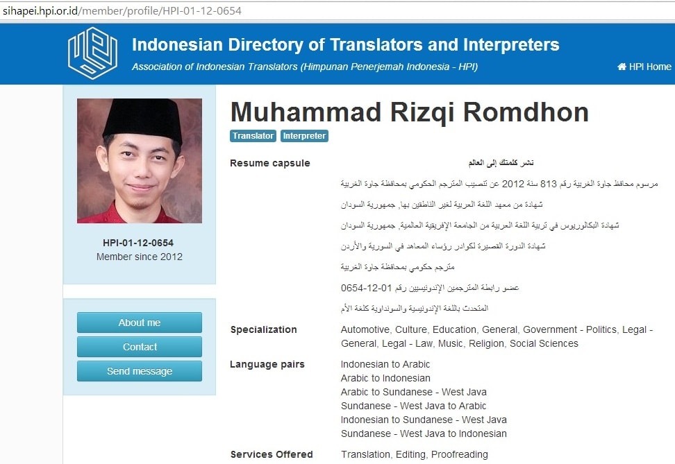 Indonesia translate arabic to Compare Arabic
