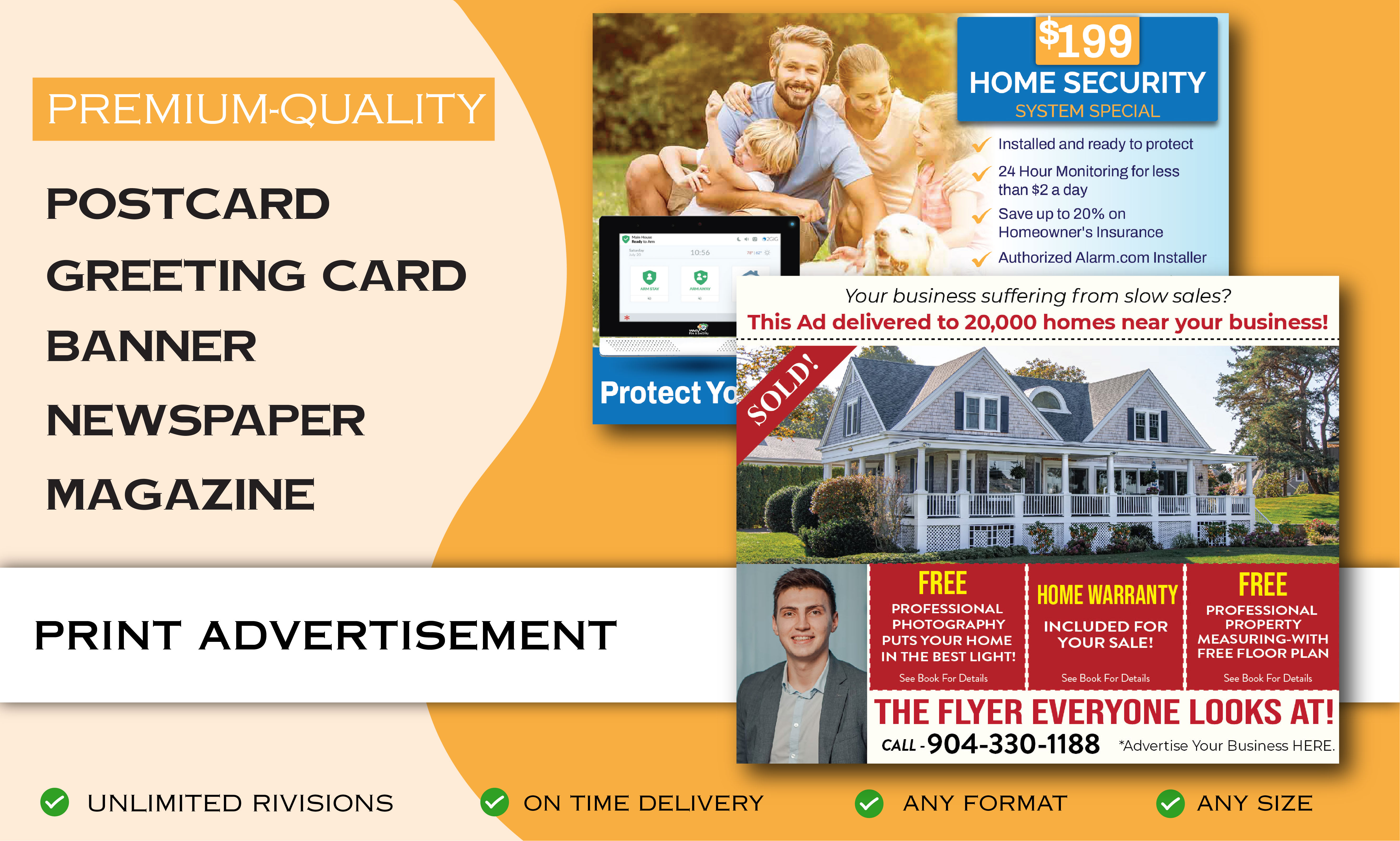 Design Print-Ready Flyer Postcard Newspaper Magazine Ad