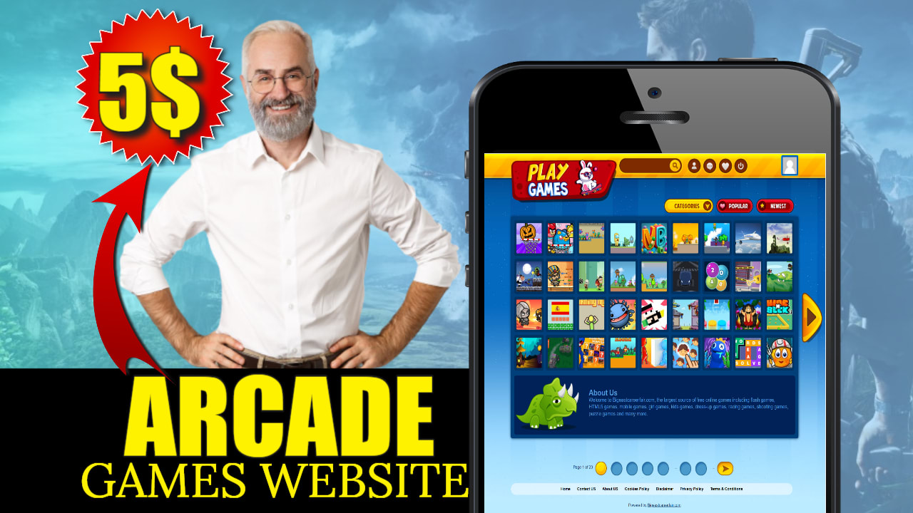 Create arcade online games, game website, wordpress blogs, video game  create by Sara_mexy