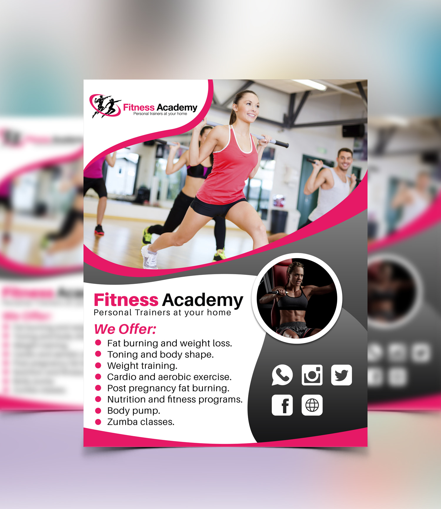 Create perfect fitness flyer, gym, sport, medical flyer and
