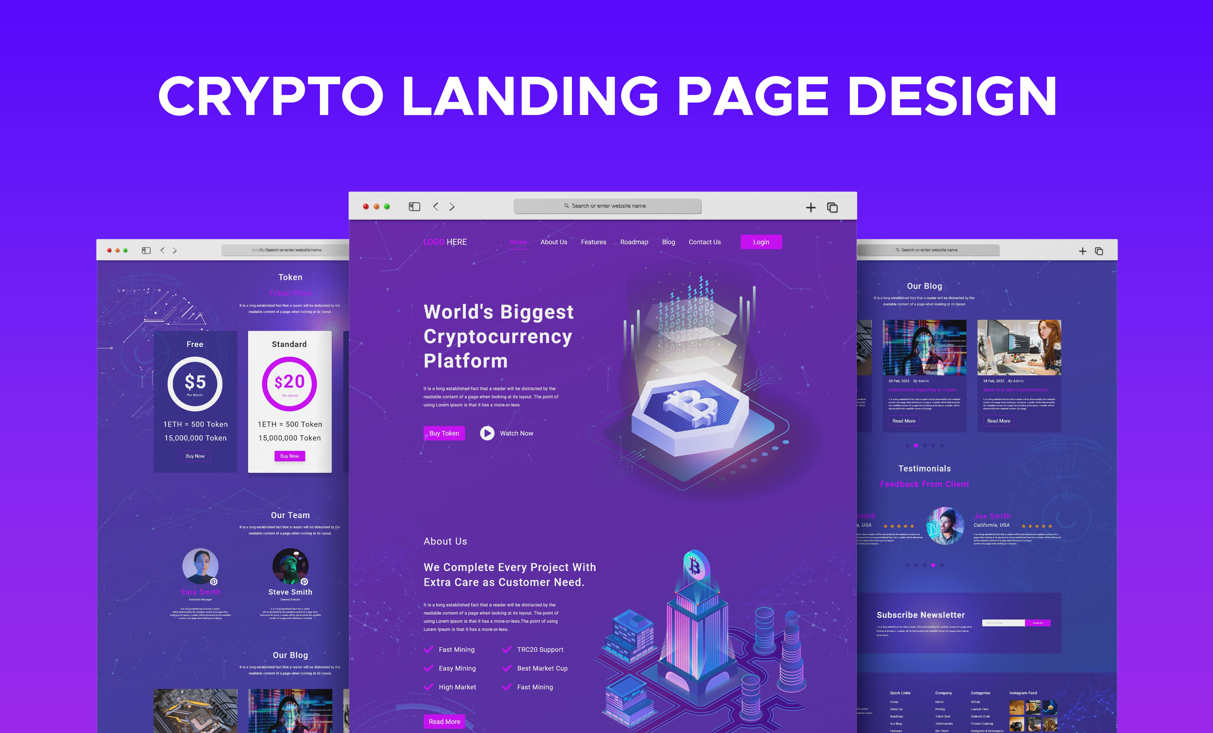 Do cryptocurrency trading ui ux web landing page design by Kb_ui_designs |  Fiverr
