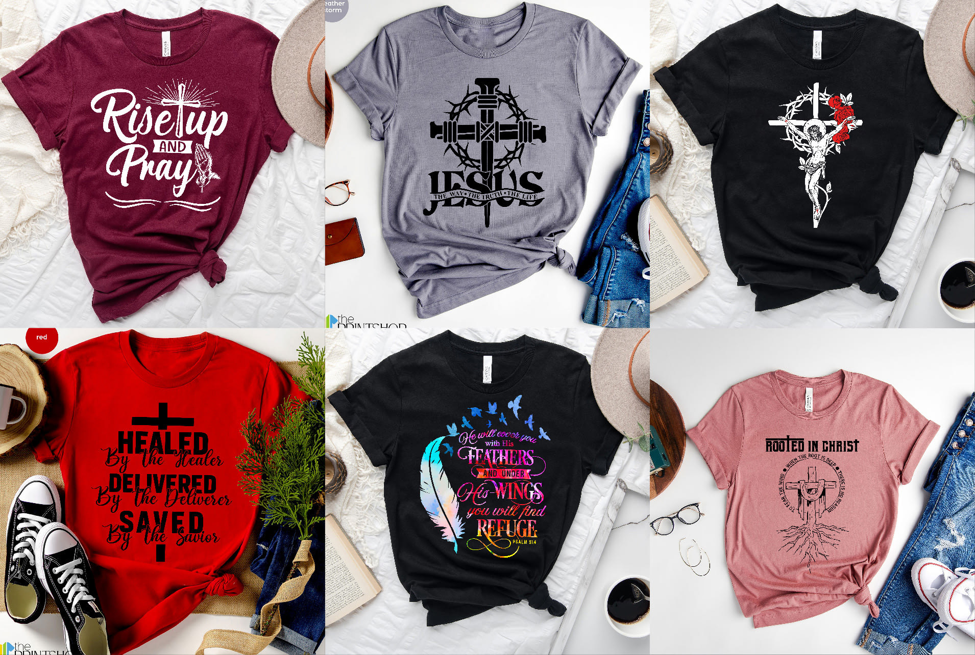 Do custom christian typography graphic t shirt design within 24