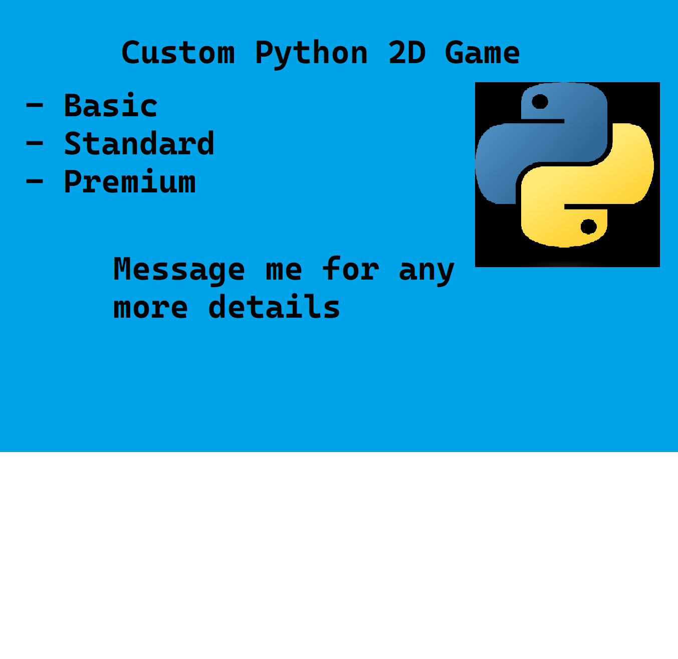 Program a custom 2d python game by Avt359 | Fiverr