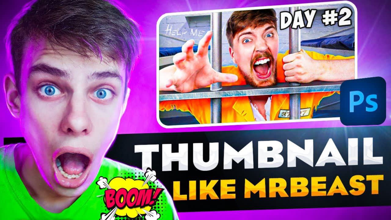 Design mrbeast style thumbnail by Vidonator