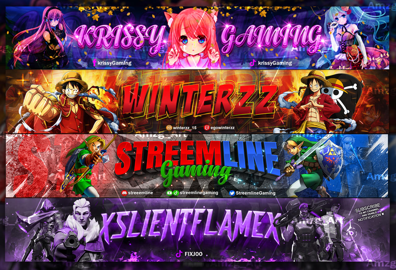 Design twitch banner and logo,  banner, gaming banner by Amzg_art