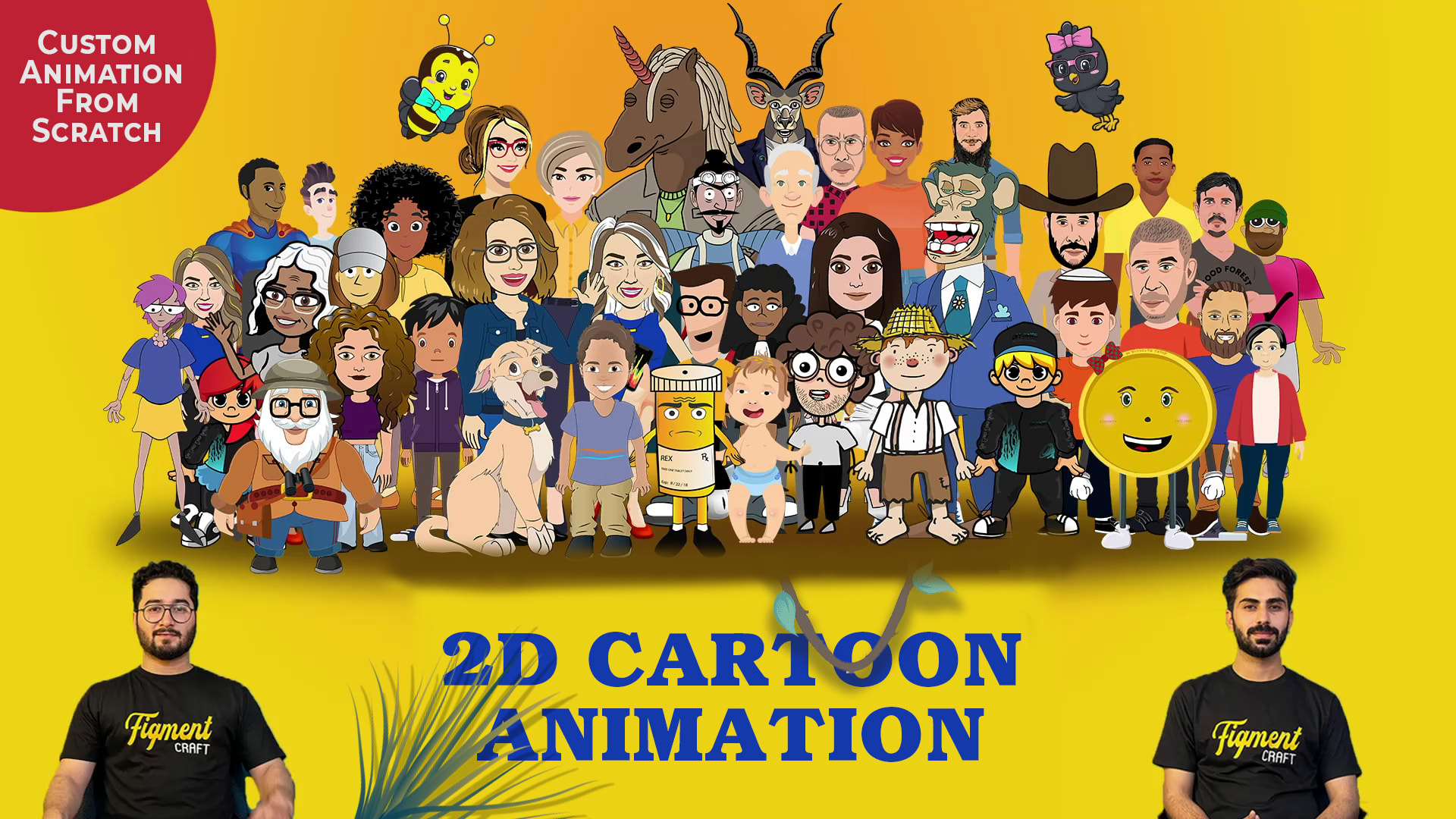 Create custom 2d cartoon animation video by Figmentcraft | Fiverr