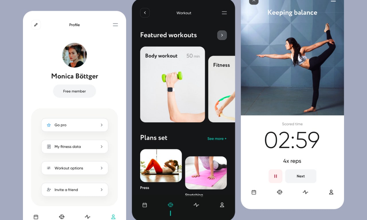 Ui Design Fitness Trainer App Free Develop Fitness Health Website