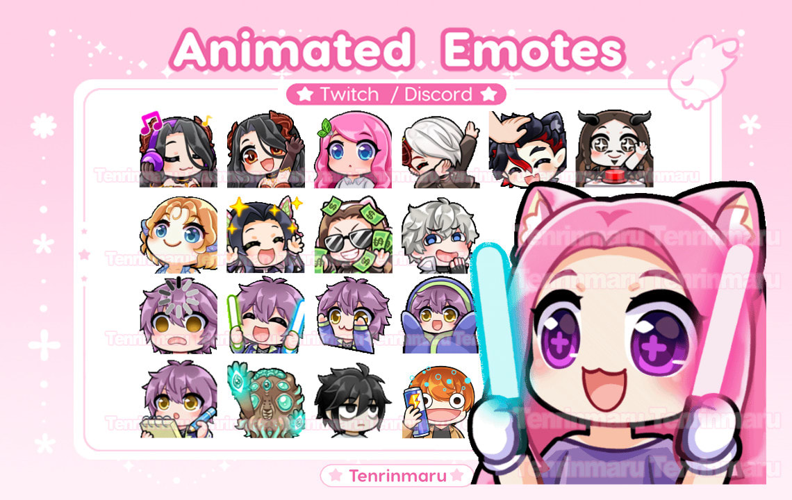 Custom I will create cute custom chibi anime twitch emotes and sub badges  Art Commission | Sketchmob