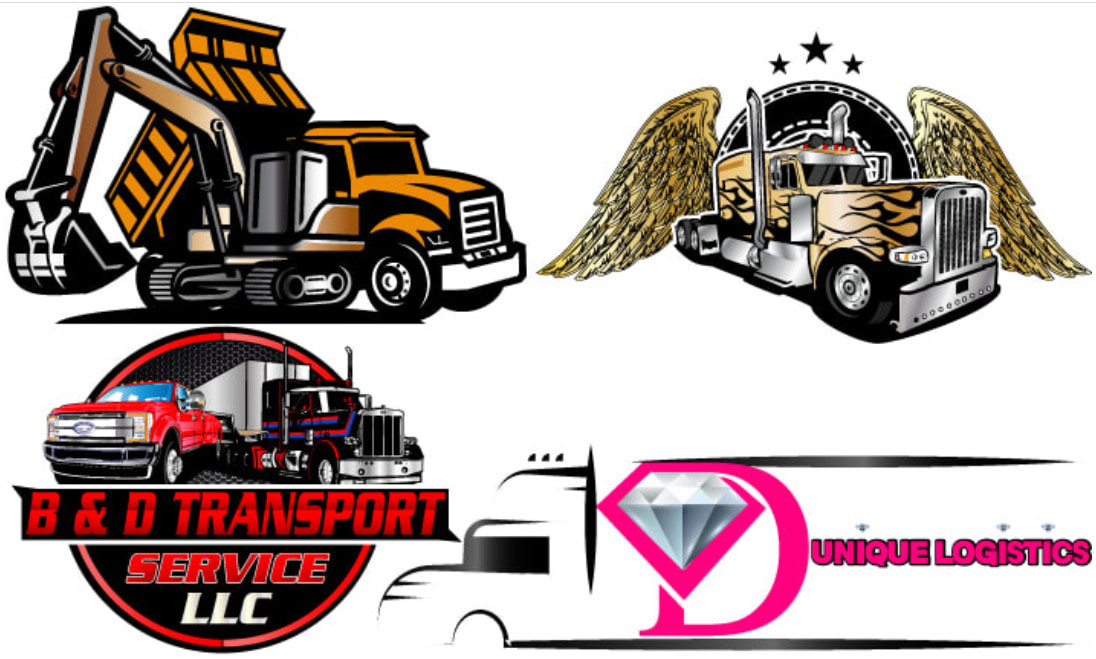 design dispatching, trucking, transport, logistic and auto detailing logo